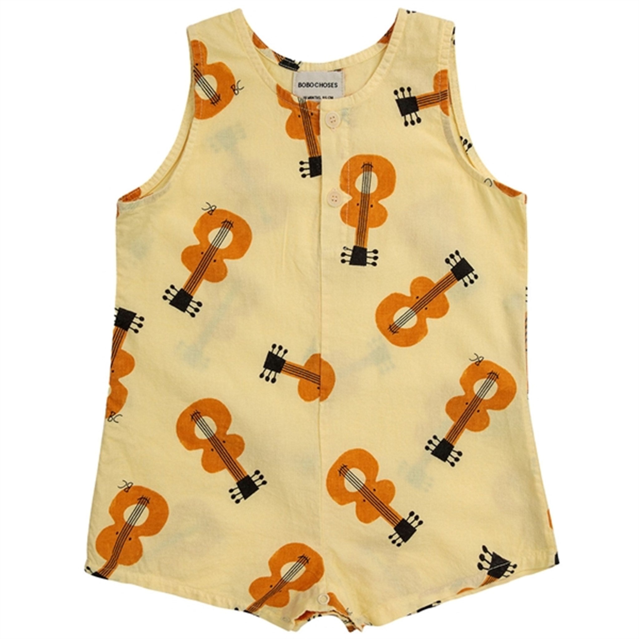 Bobo Choses Baby Acoustic Guitar All Over Woven Playsuit Sleeveless Light Yellow