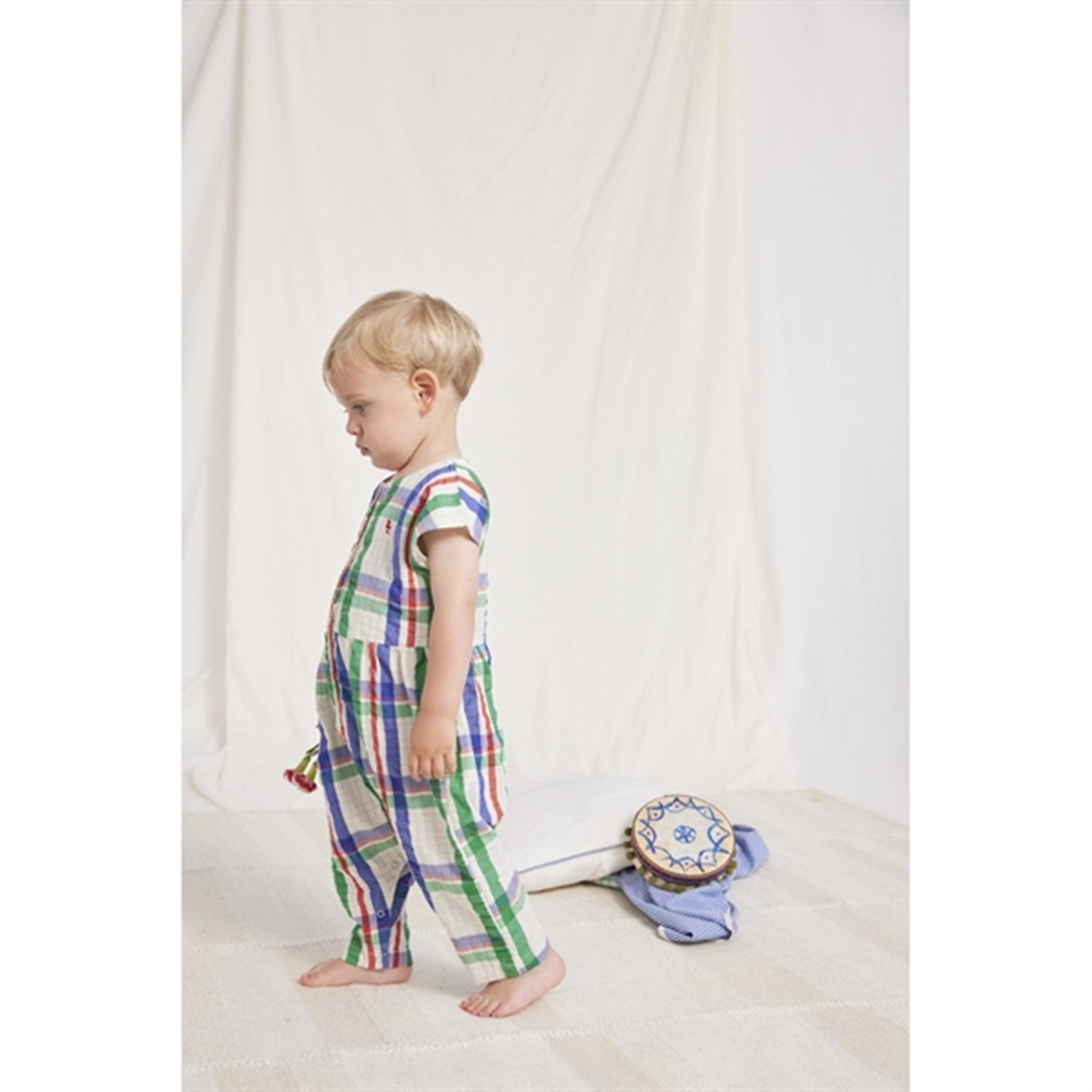 Bobo Choses Baby Madras Checks Woven Overall Short Sleeve Multicolor 3