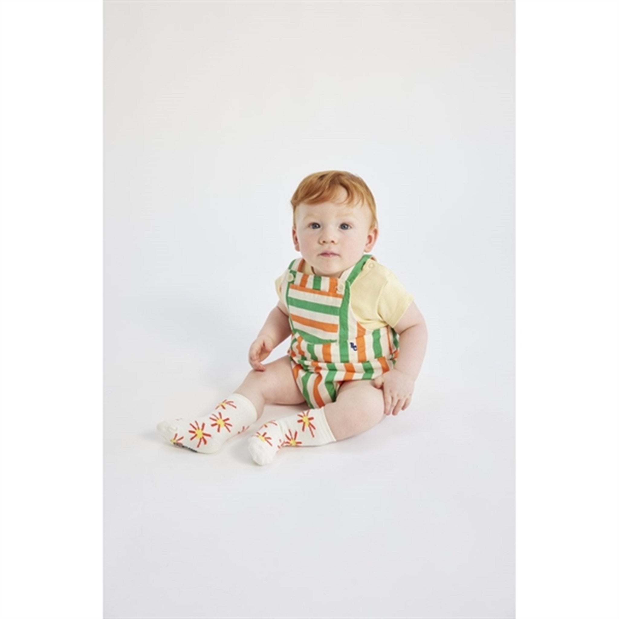 Bobo Choses Baby Vertical Stripes Woven Romper Offwhite 6