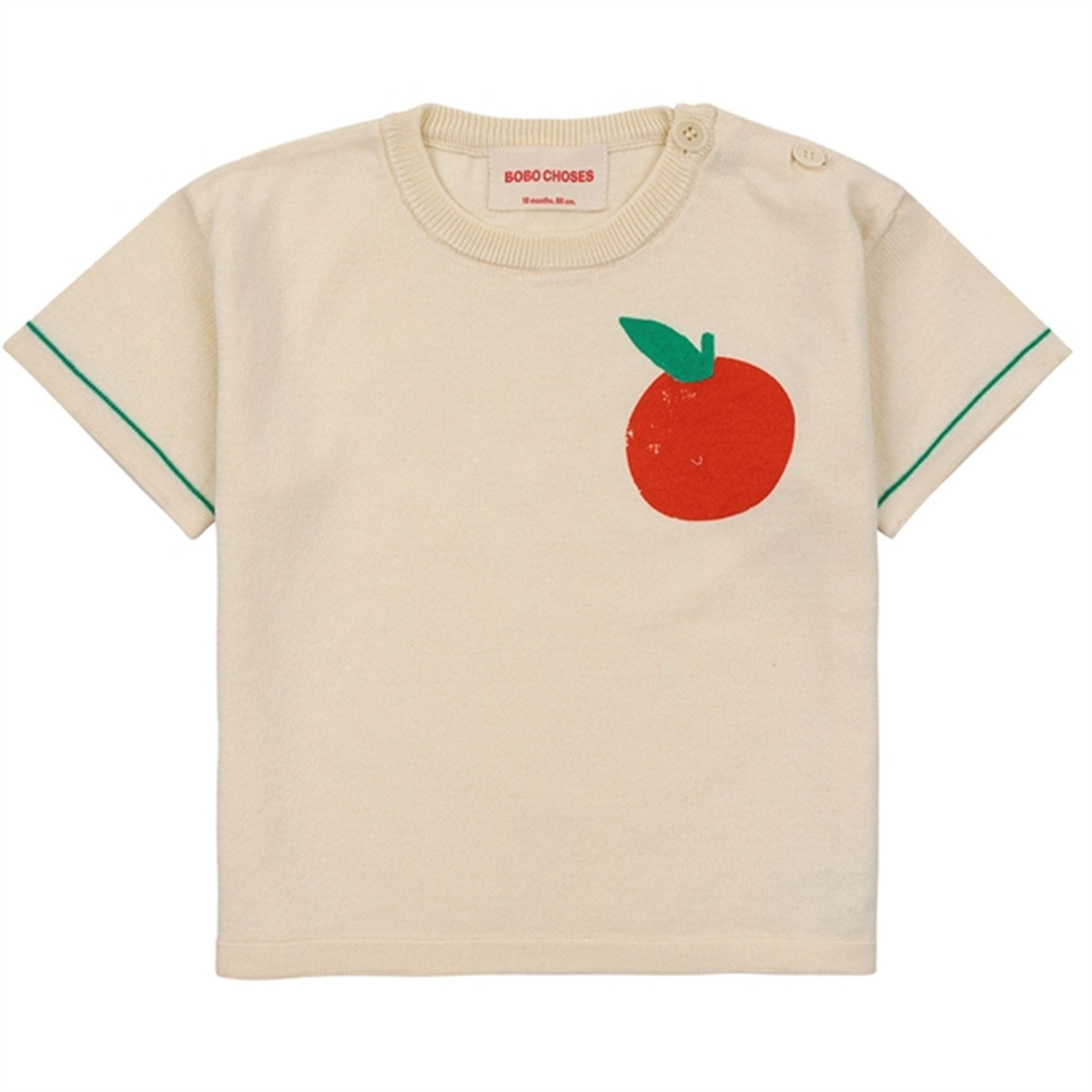 Bobo Choses Baby Tomato Knitted T-Shirt Offwhite