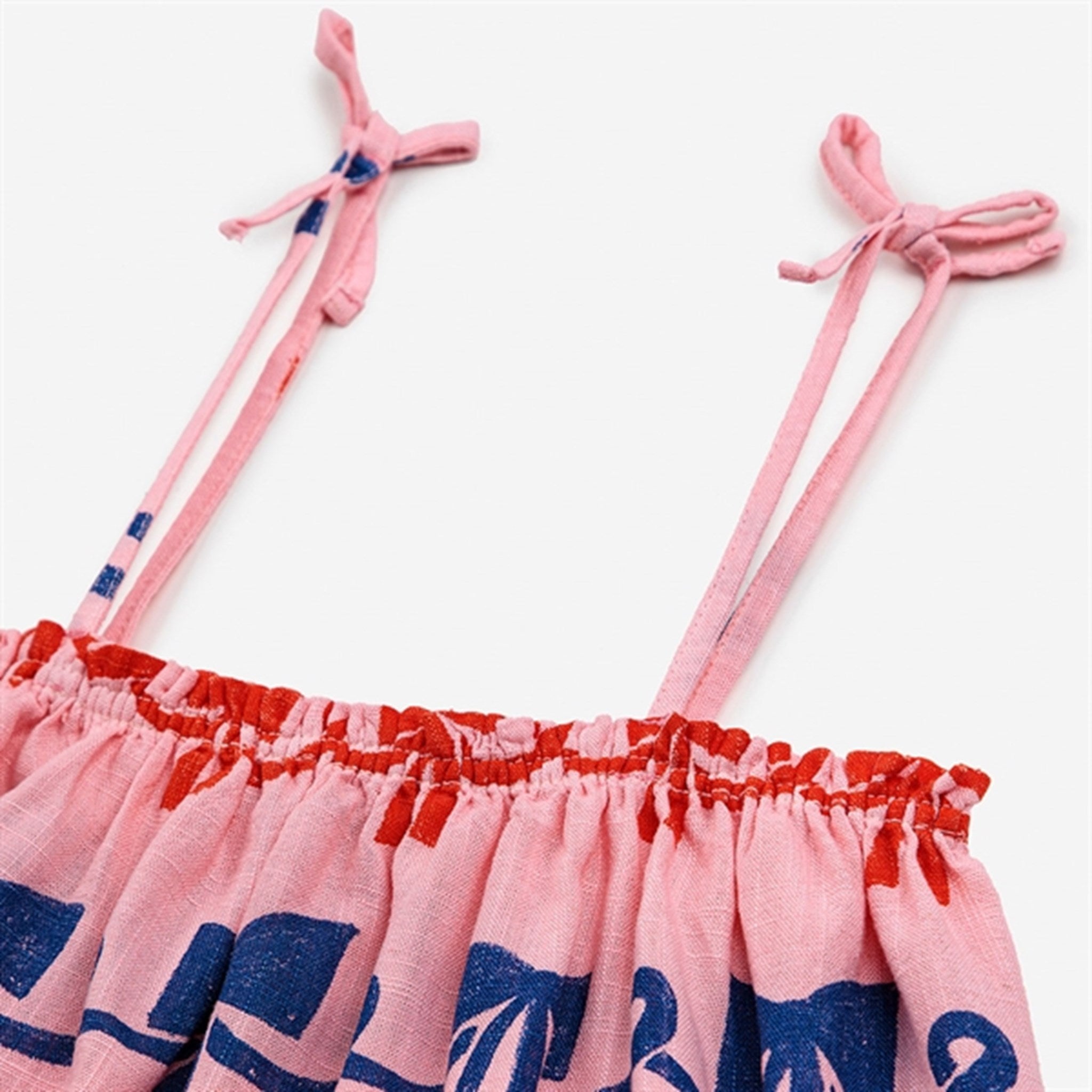 Bobo Choses Ribbon Bow All Over Woven Tank Top Pink 2