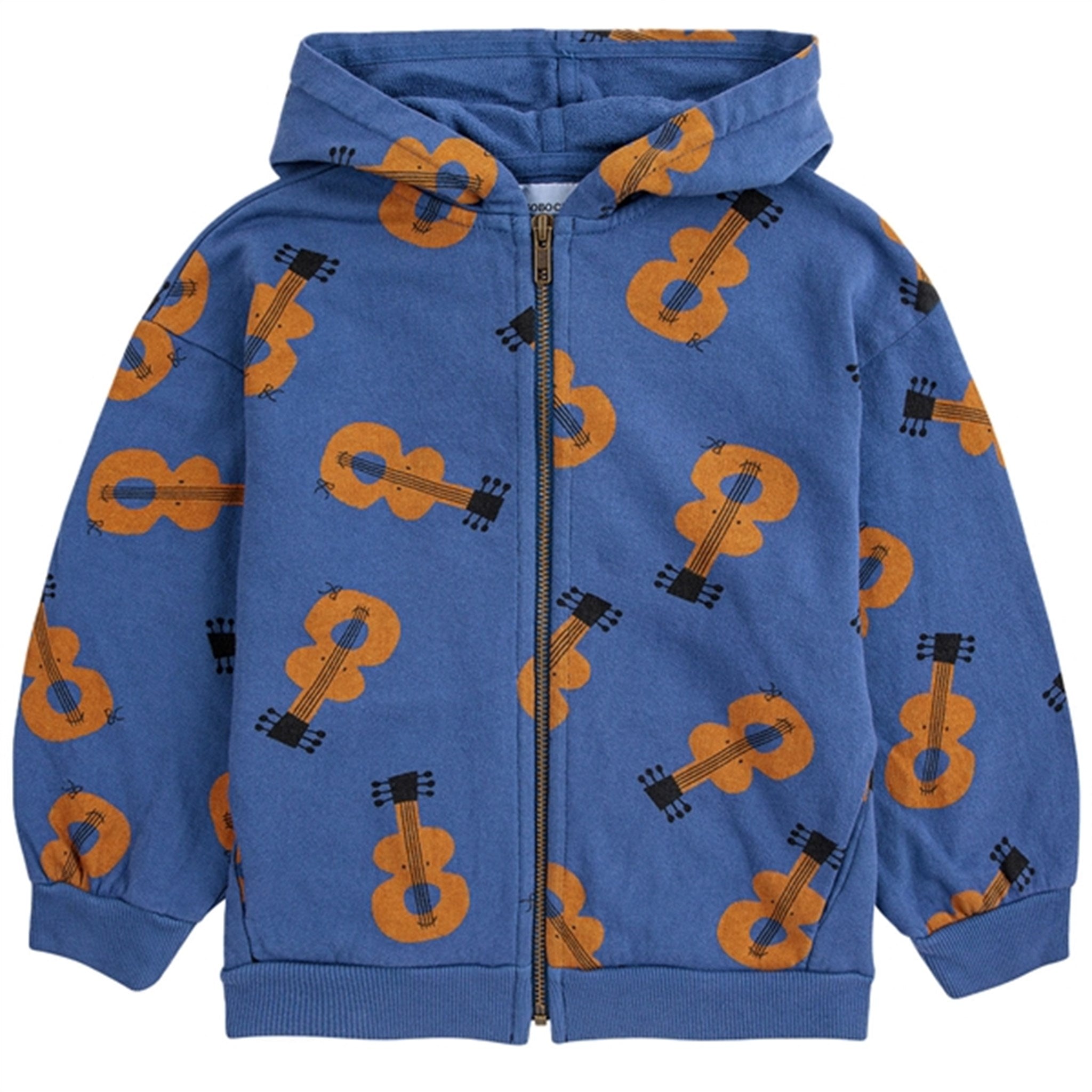 Bobo Choses Acoustic Guitar All Over Zipped Hoodie Navy Blue