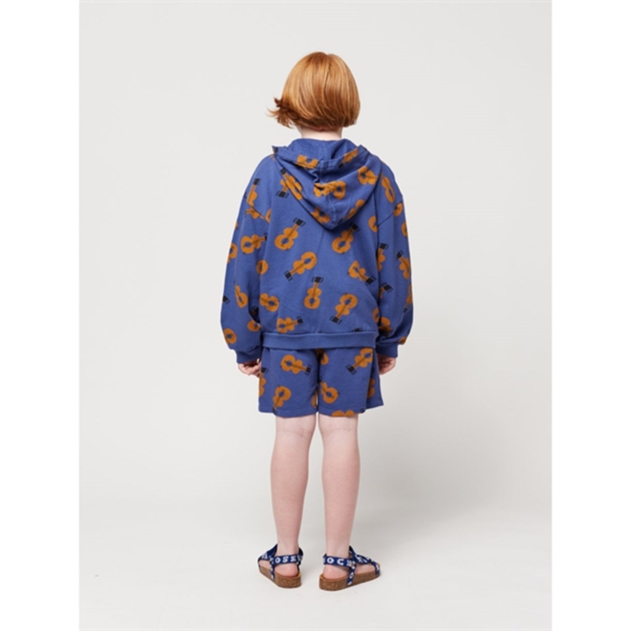 Bobo Choses Acoustic Guitar All Over Zipped Hoodie Navy Blue 6