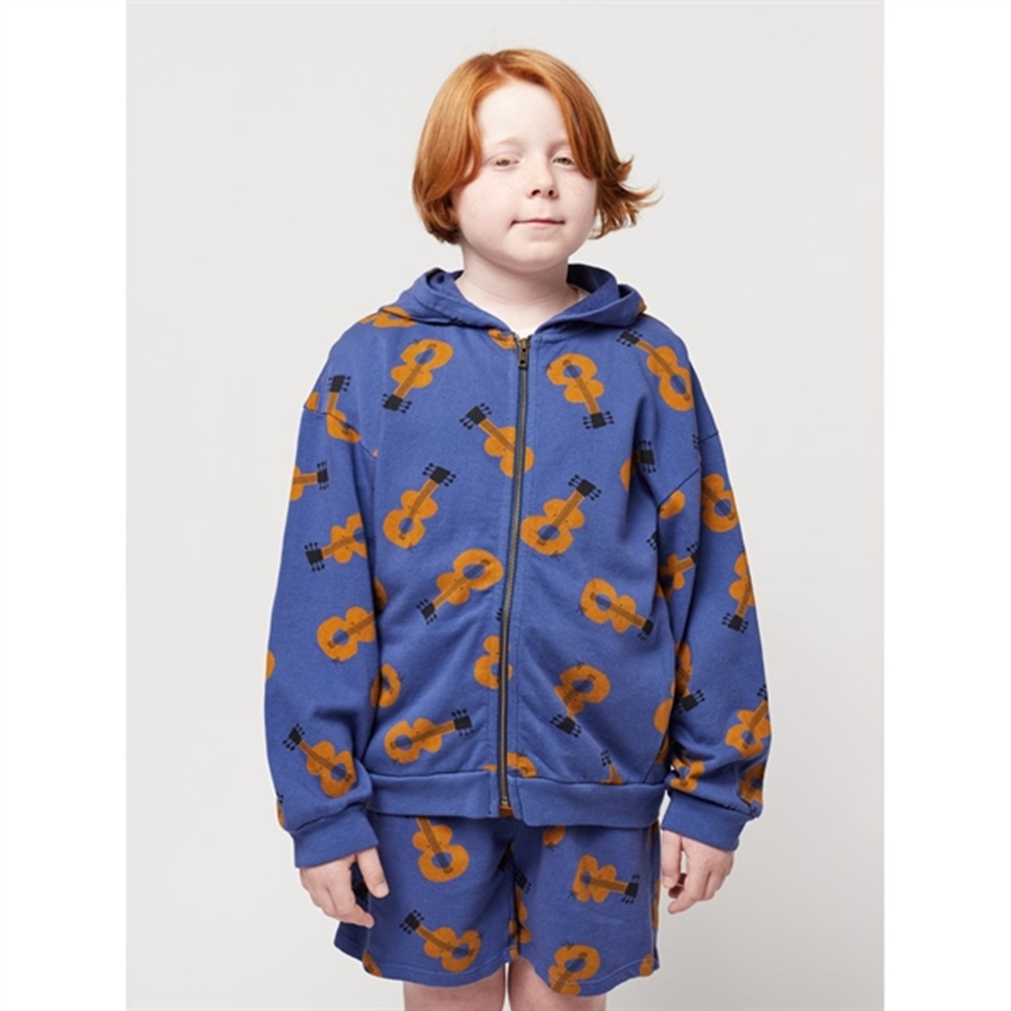 Bobo Choses Acoustic Guitar All Over Zipped Hoodie Navy Blue 2
