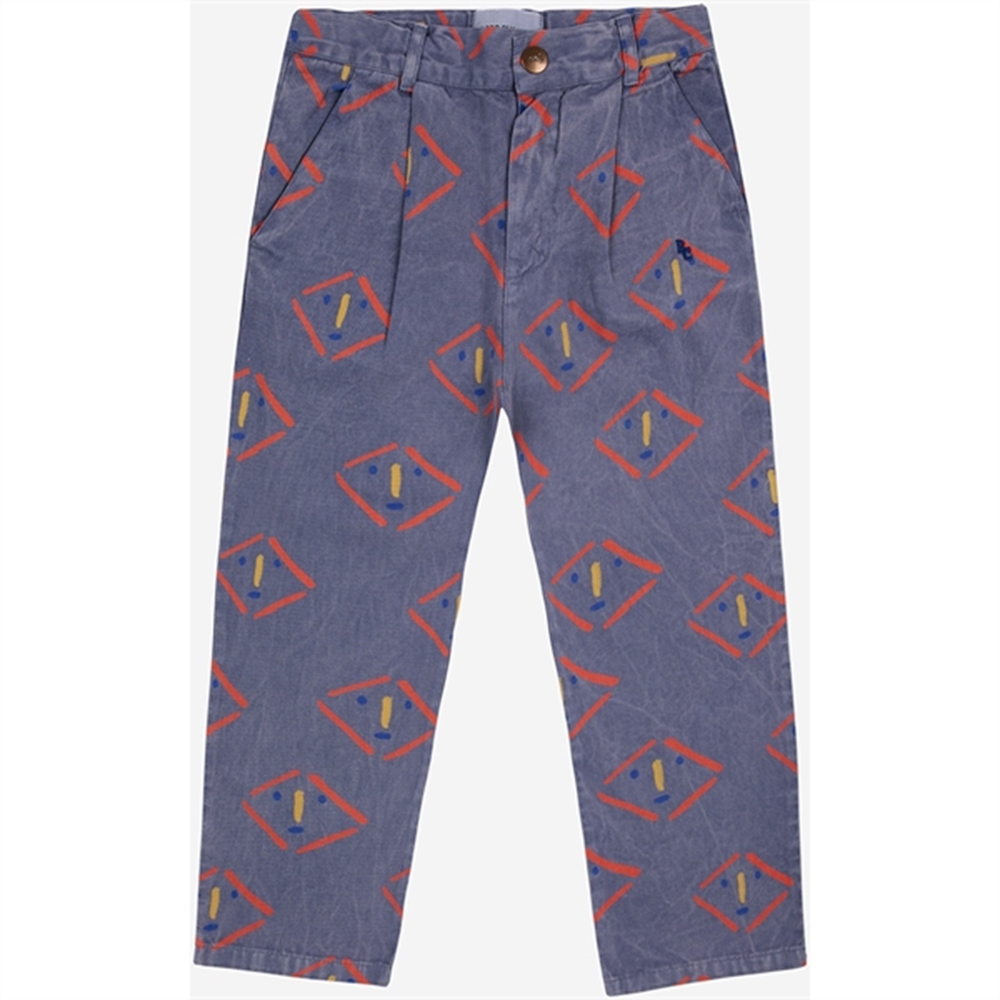 Bobo Choses Masks All Over Chino Bukser Prussian Blue