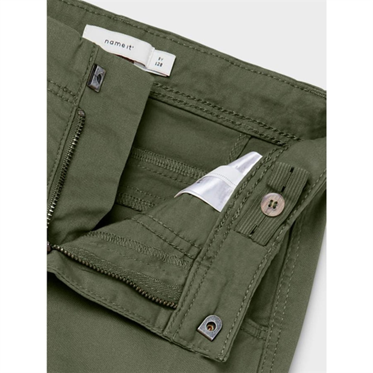 Name it Deep Lichen Green Ryan Cargo Twill Bukser Noos