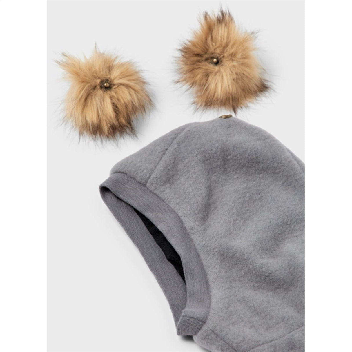 Name it Silver Filigree Wmino Uld Brushed Balaclava med Kvast