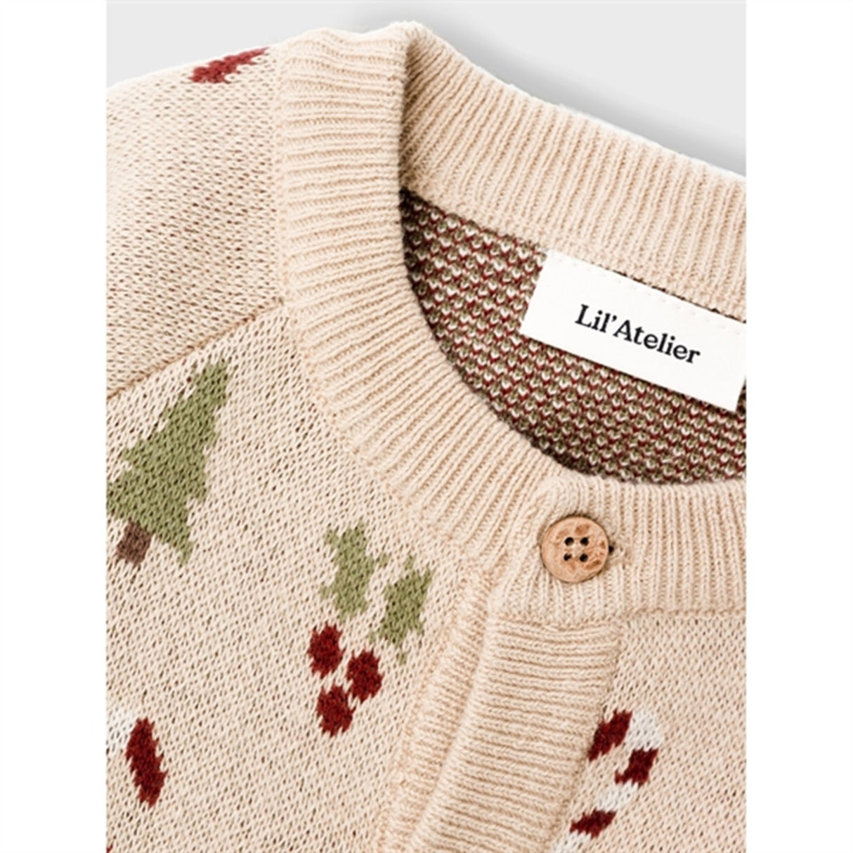 Lil'Atelier Warm Sand Melange Lamao Strik Cardigan