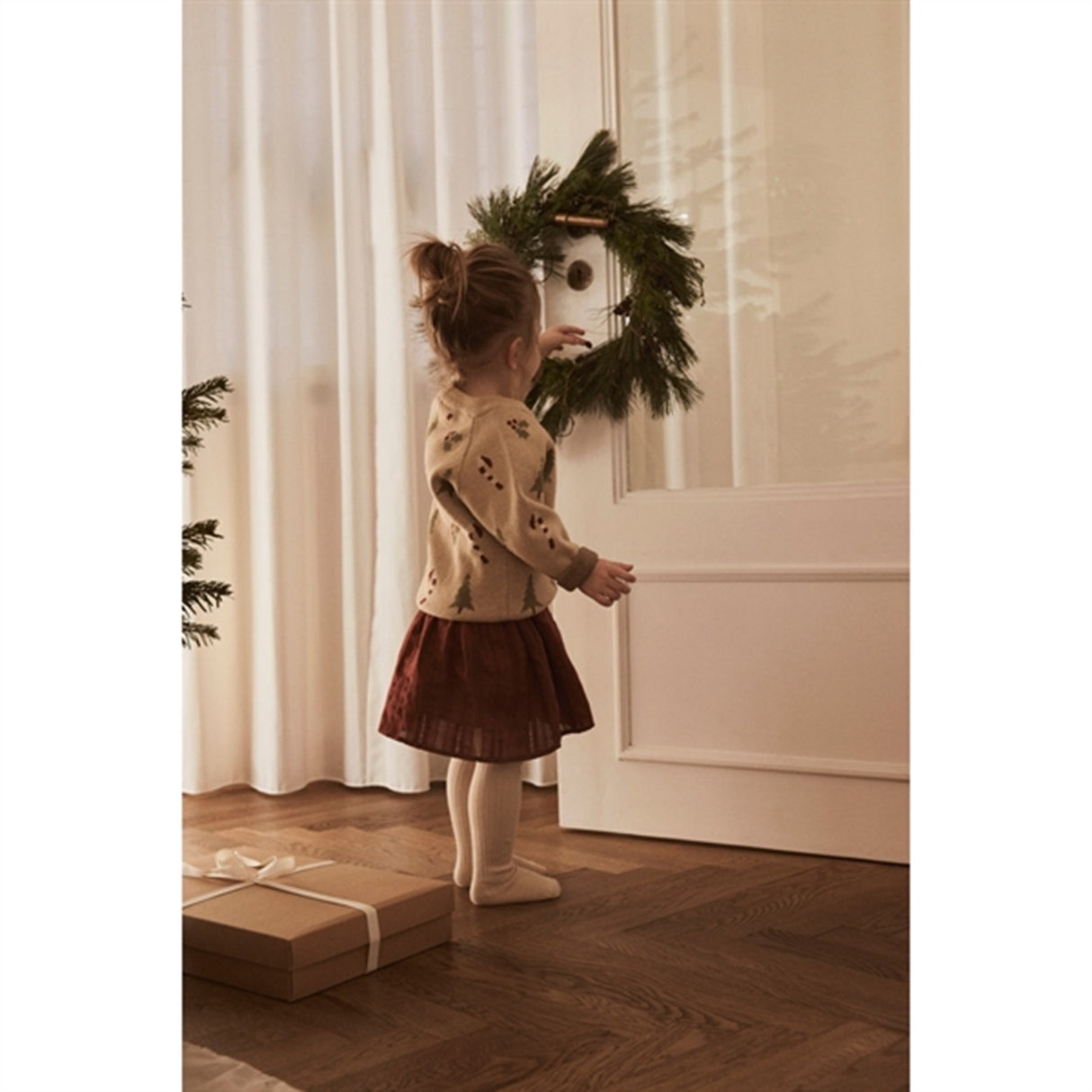 Lil'Atelier Warm Sand Melange Lamao Strik Cardigan