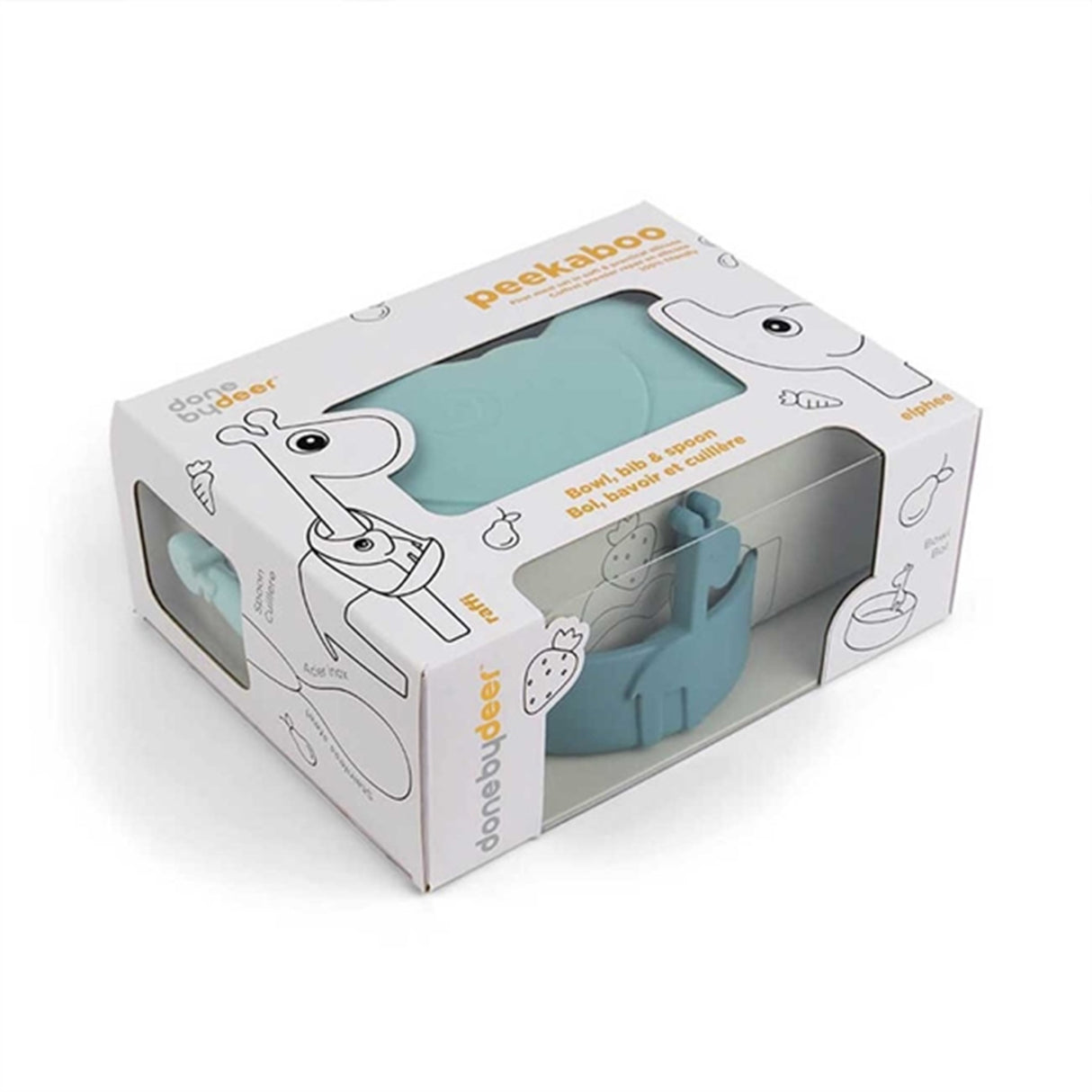 Done by Deer Peekaboo Første Måltidssæt Deer Friends Blue