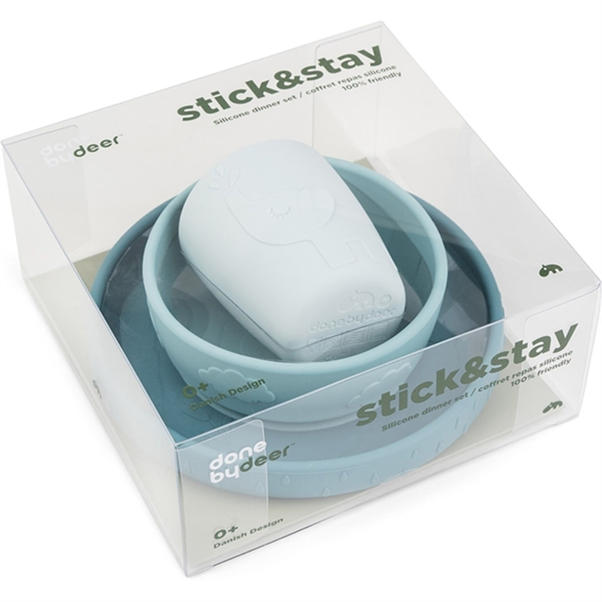 Done by Deer Stick&Stay Spisesæt Deer Friends Blå