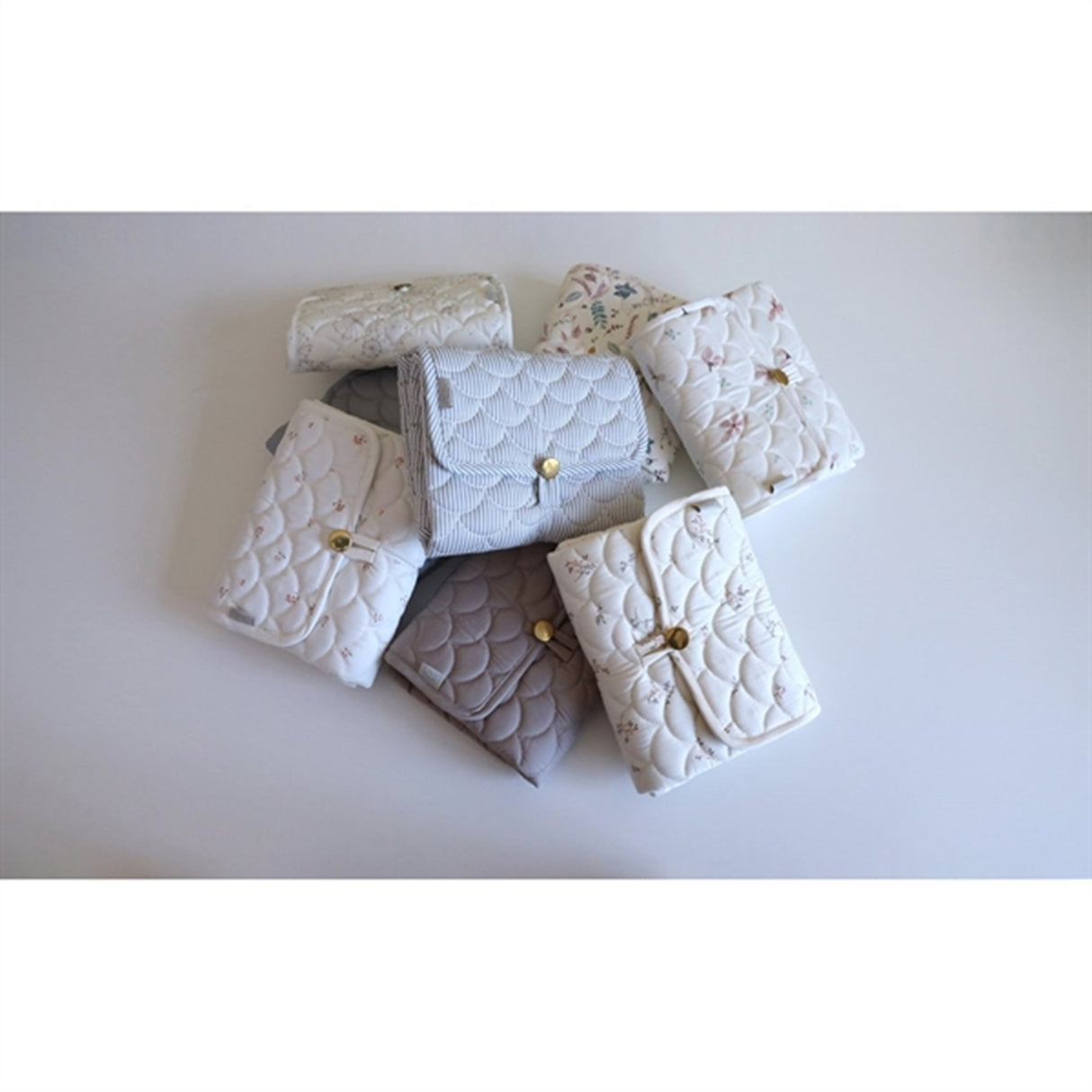 Cam Cam Copenhagen Pusleunderlag Classic Stripes Blue, Praline