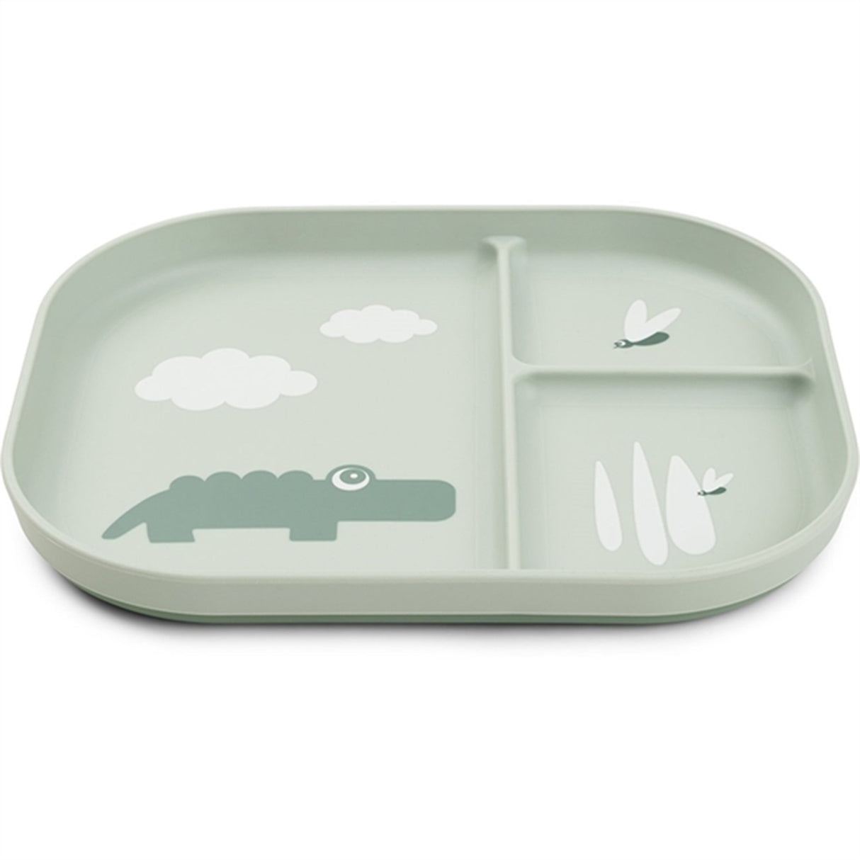 Done by Deer Foodie Inddelt Tallerken Croco Green