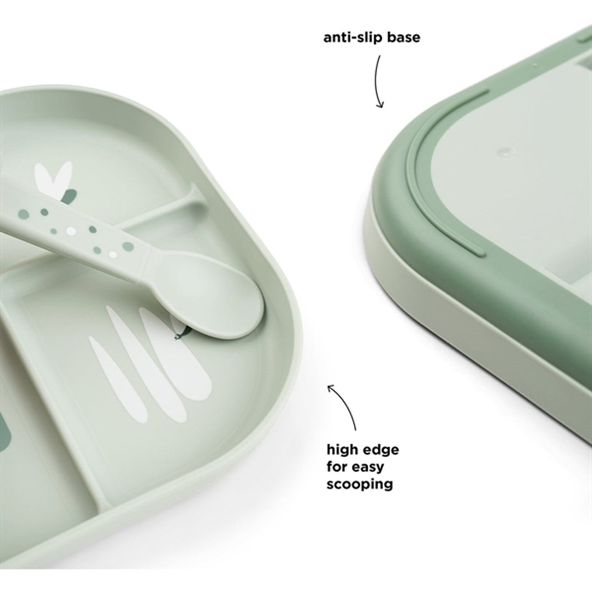 Done by Deer Foodie Inddelt Tallerken Croco Green