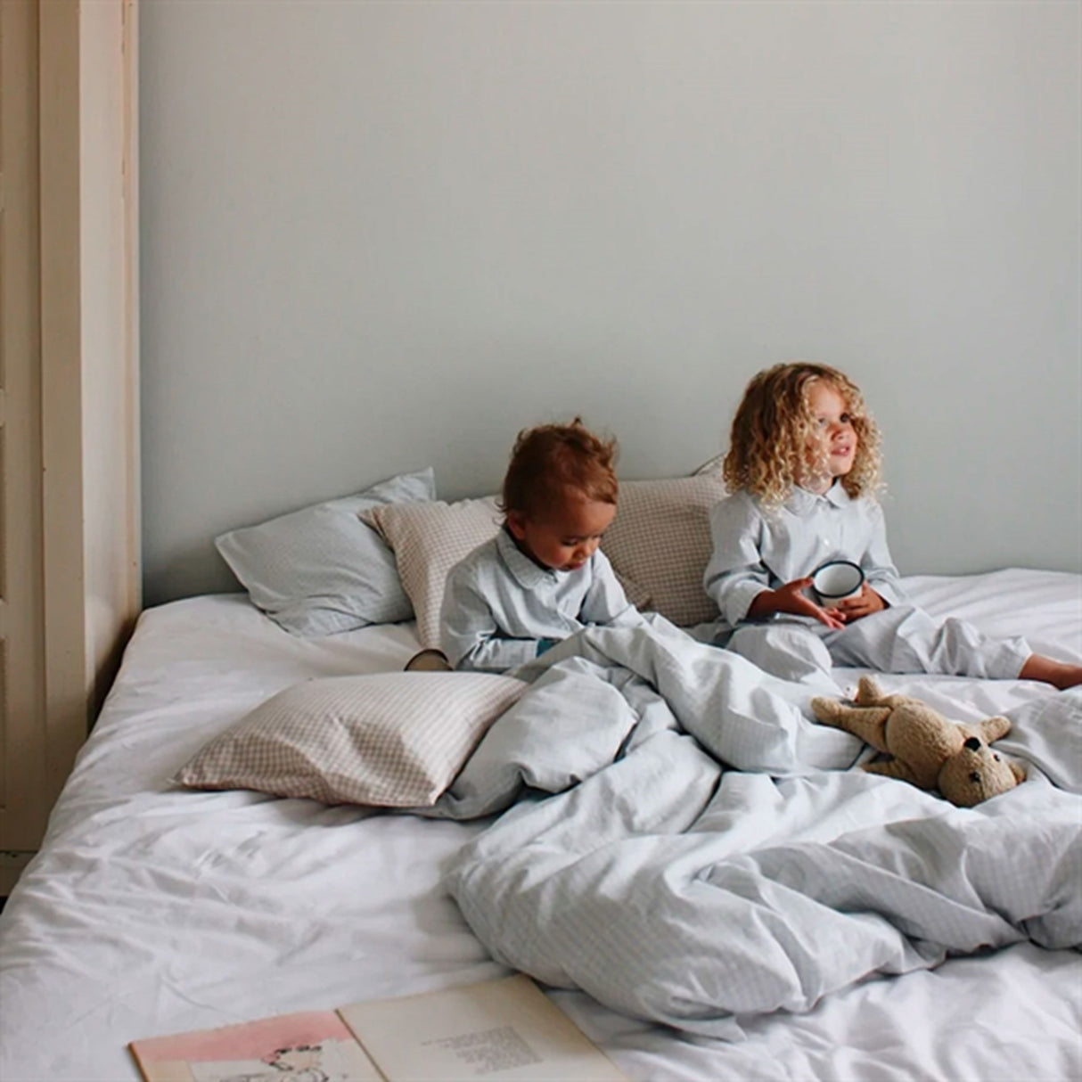 lalaby Gingham Klassisk Blue Sengetøj