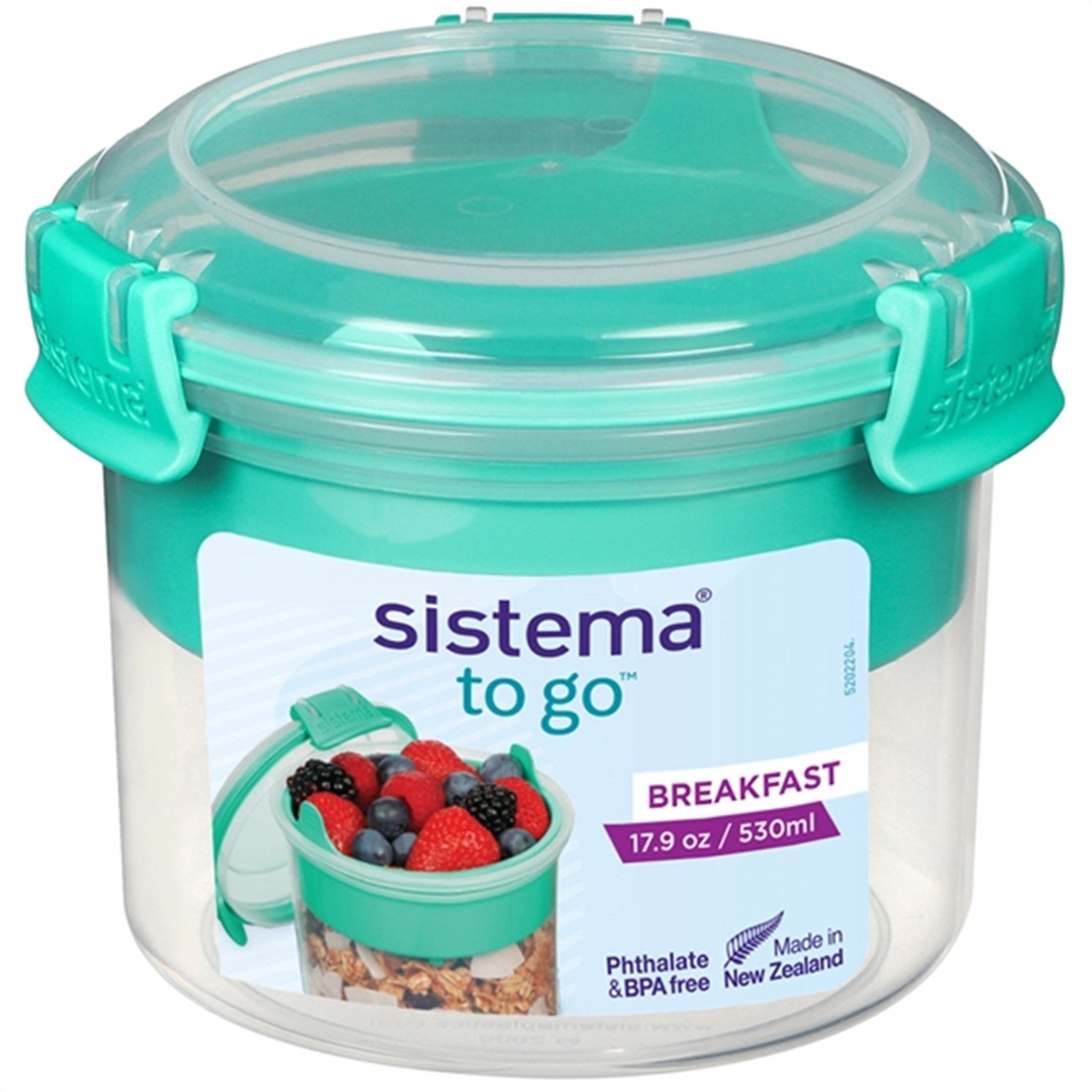 Sistema To Go Morgenmadsbøtte 530 ml Minty Teal