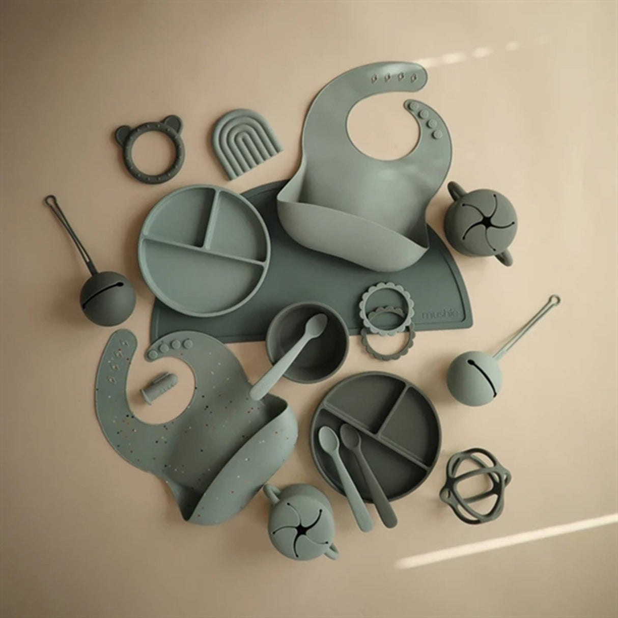 Mushie Silikone Skål Cambridge Blue