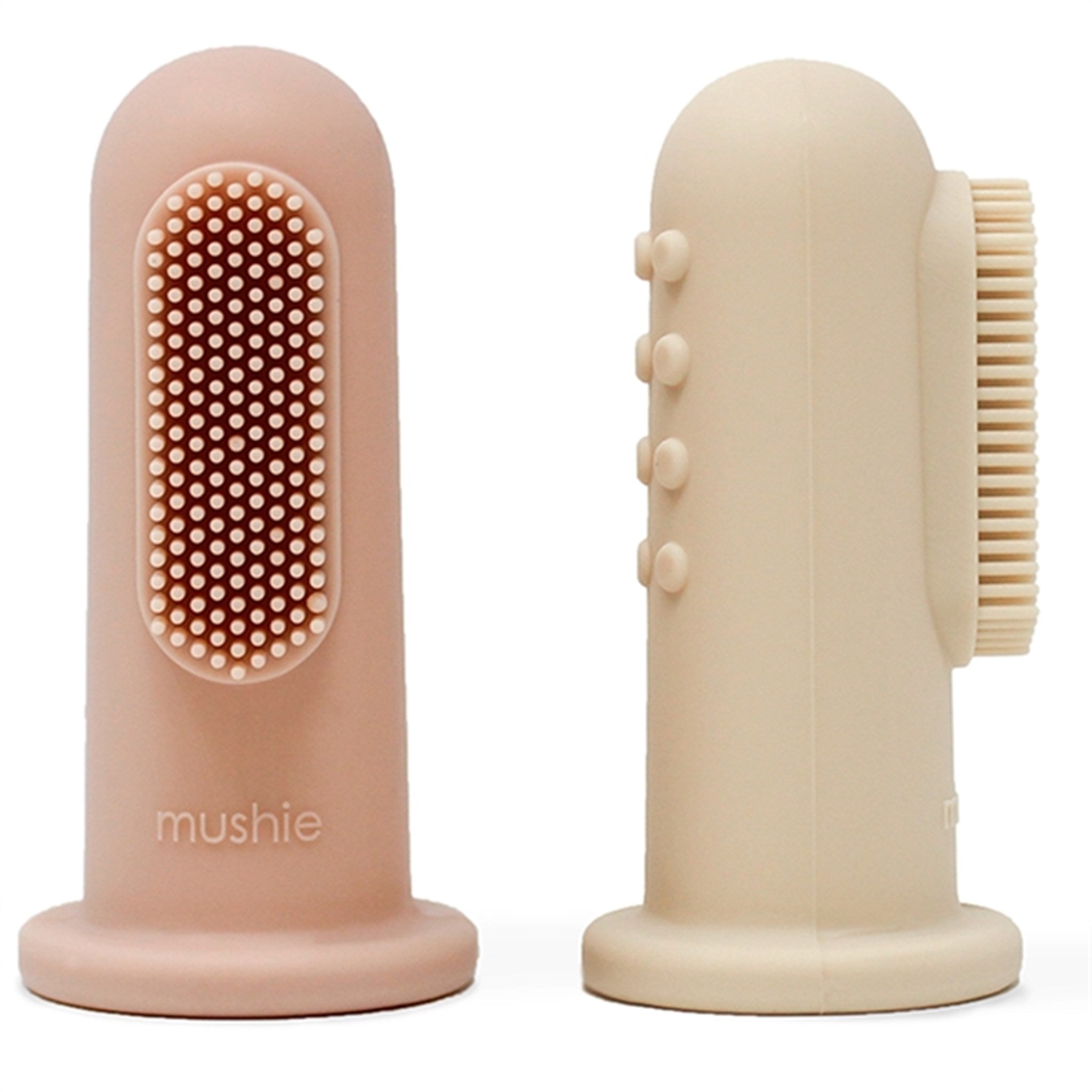 Mushie Finger Tandbørste 2-pak Blush/Shifting Sand