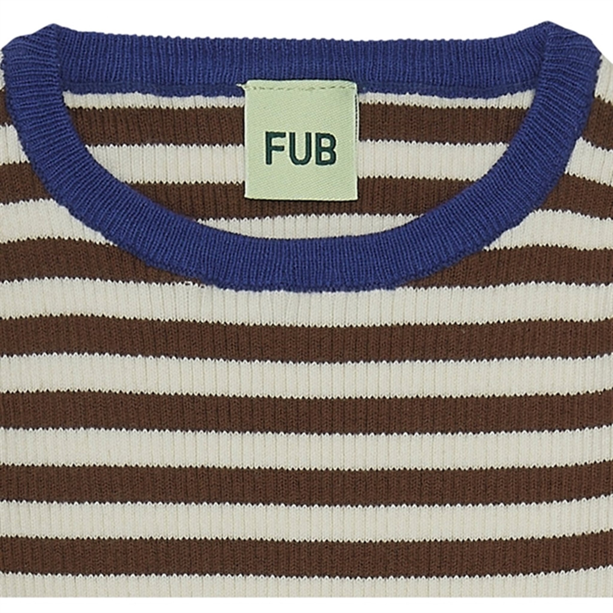FUB Striped Rib Bluse Ecru/Maroon 2