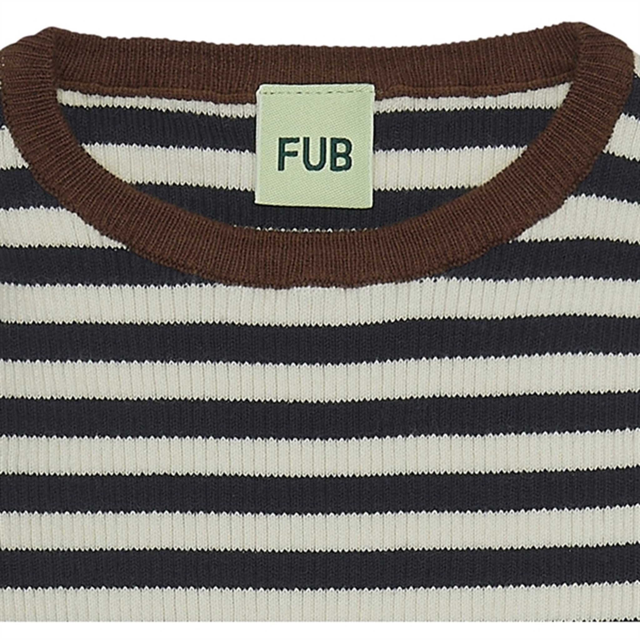 FUB Striped Rib Bluse Ecru/Dark Navy 2