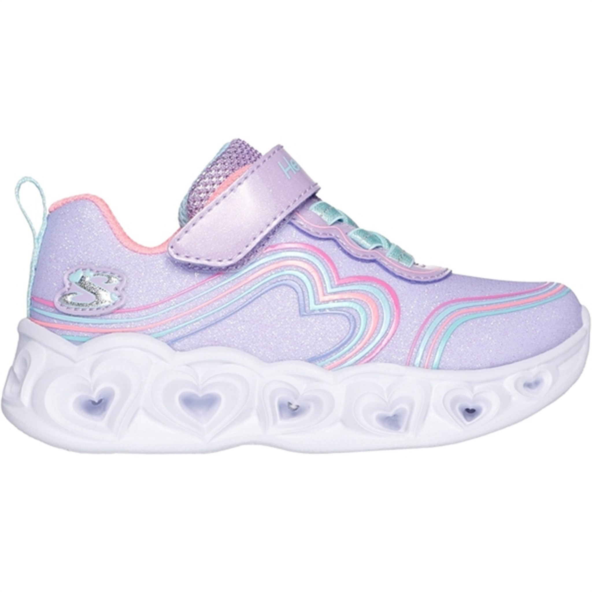 Skechers Lighted Hearts Sparkle Sneakers Lavender Multicolor 3