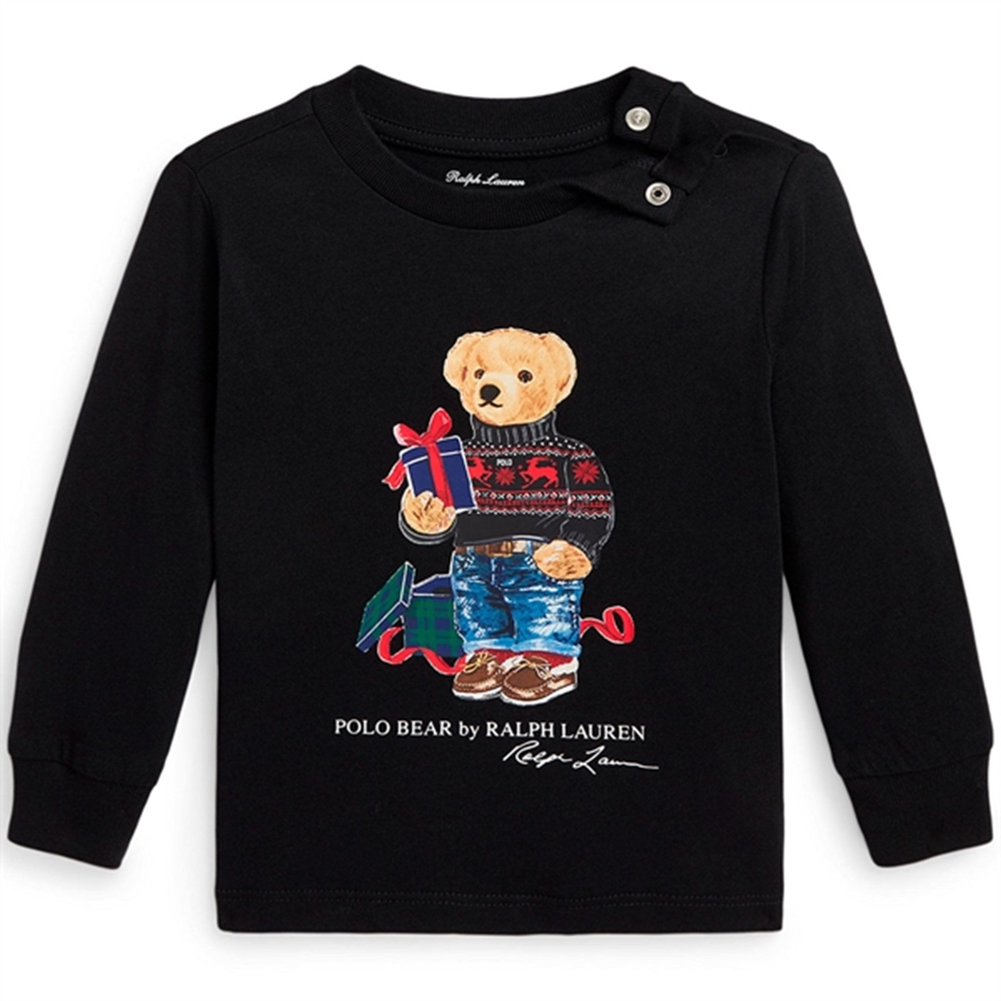 Ralph Lauren Baby Bluse Fa23 Polo Black Gift Bear