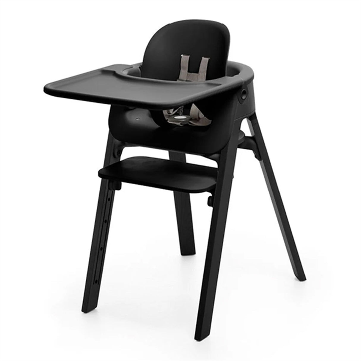 Stokke® Steps™ Chair Black inkl. Bouncer i Grey Clouds