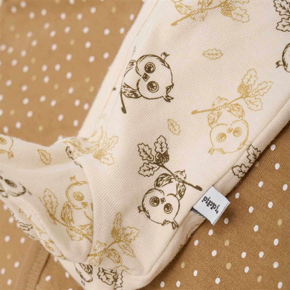 Pippi Natdragt m. Fødder & Knapper 2-Pak Whitecap Gray