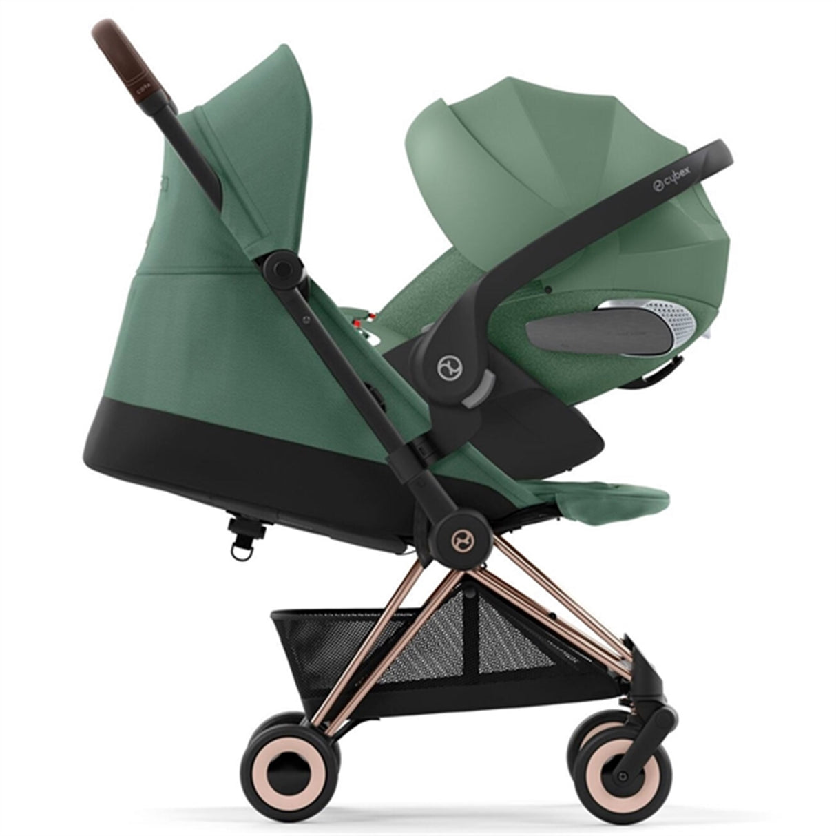 Cybex Coya Klapvogn Rosegold Leaf Green