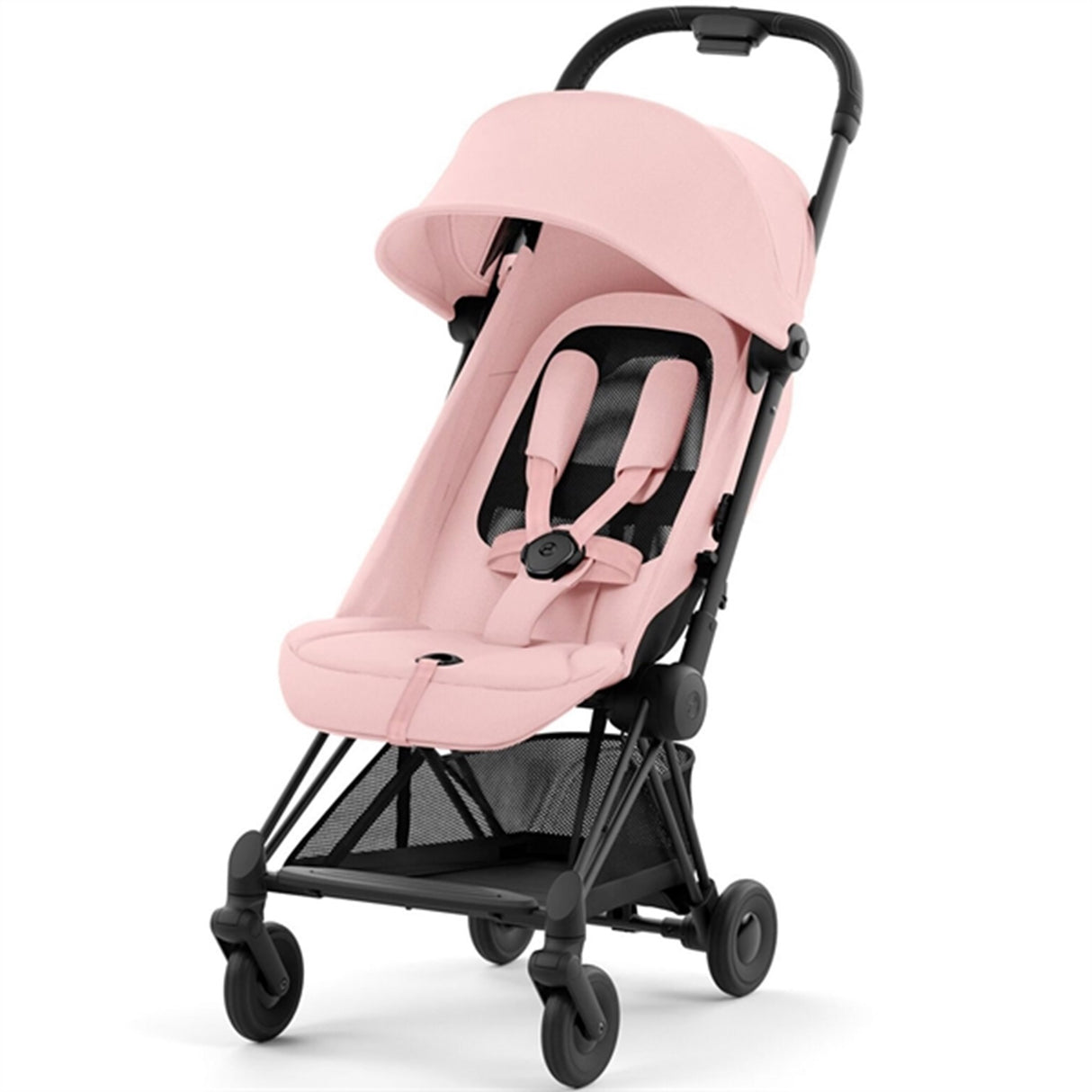 Cybex Coya Klapvogn Matt Black Peach Pink