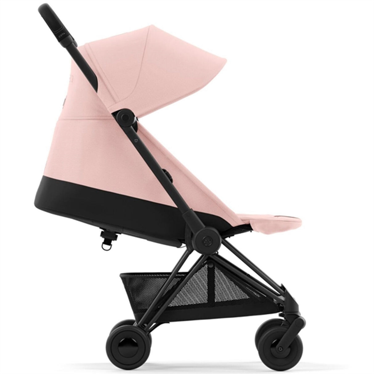 Cybex Coya Klapvogn Matt Black Peach Pink