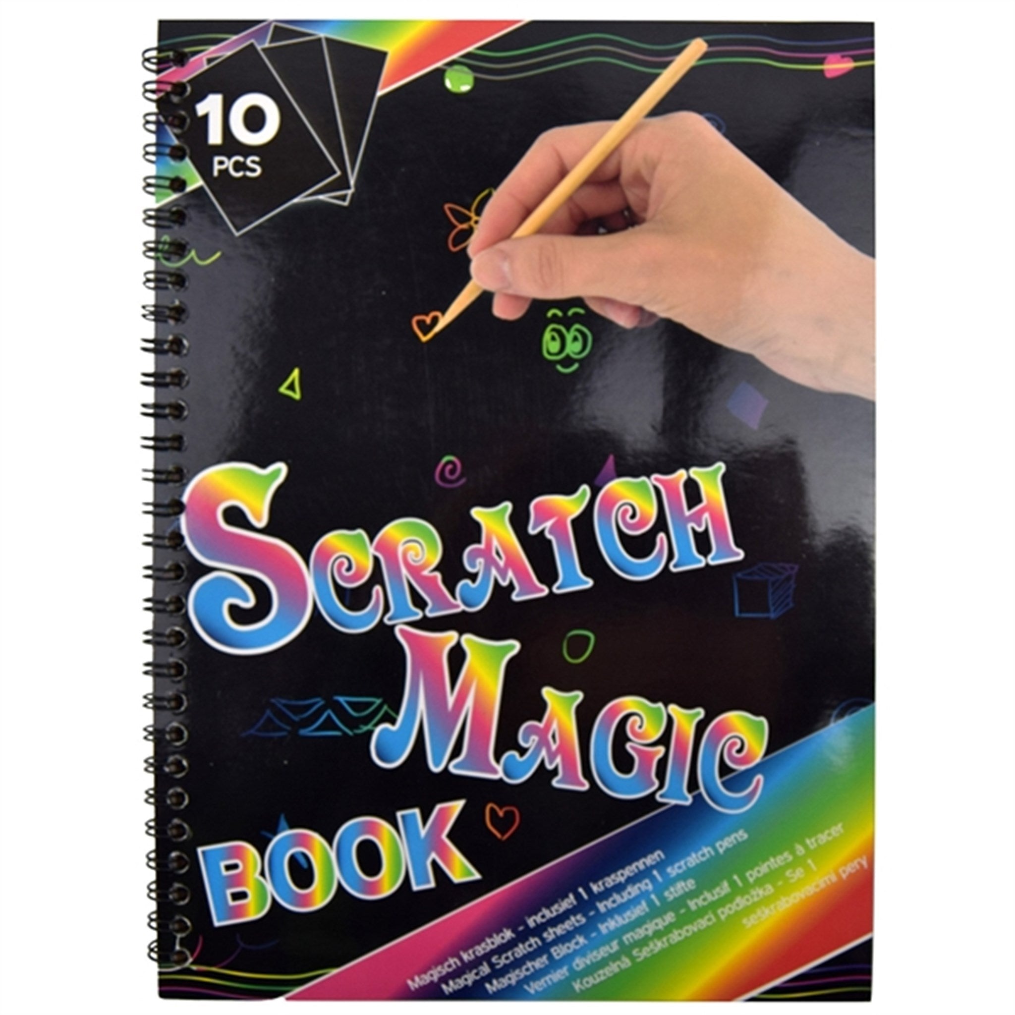 Pocket Money Magisk Color Scratch Bog A4 10 Sider med Pen