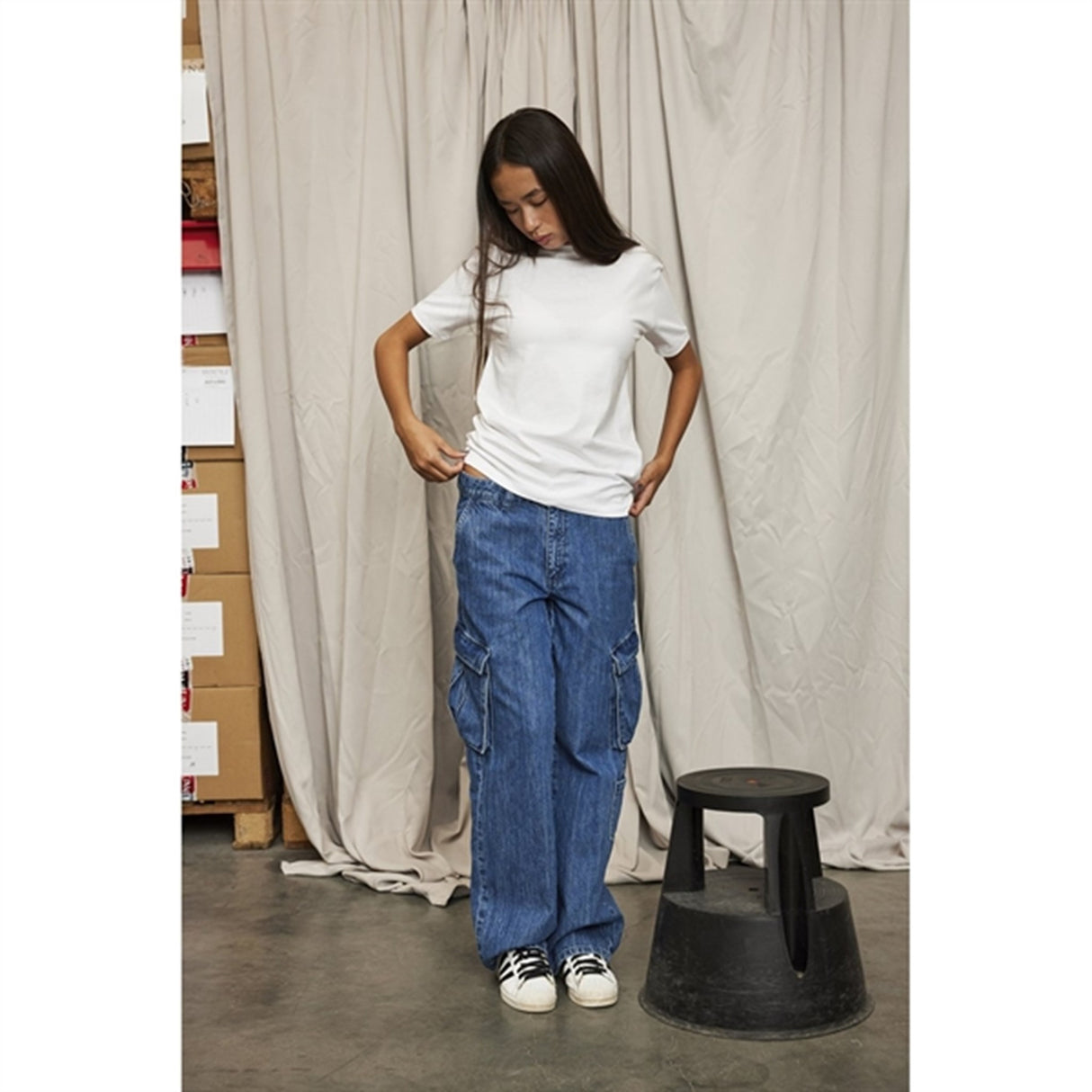 HOUNd Denim Cargo Bukser Dark Blue Used