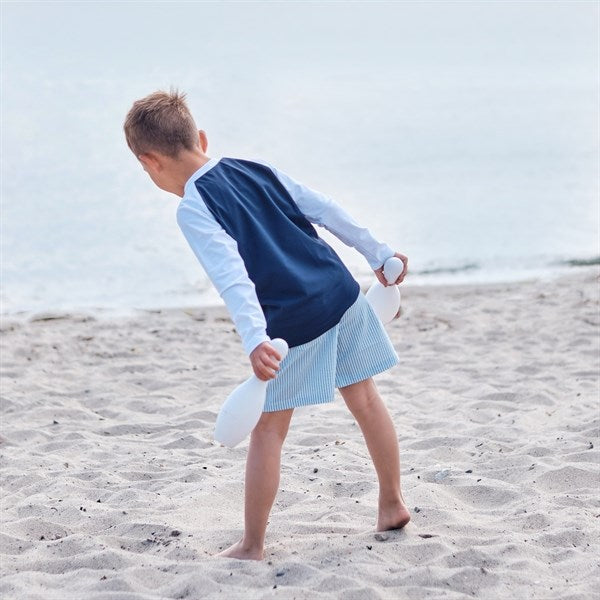 Petit Crabe Blue/White Raglan UV Badebluse