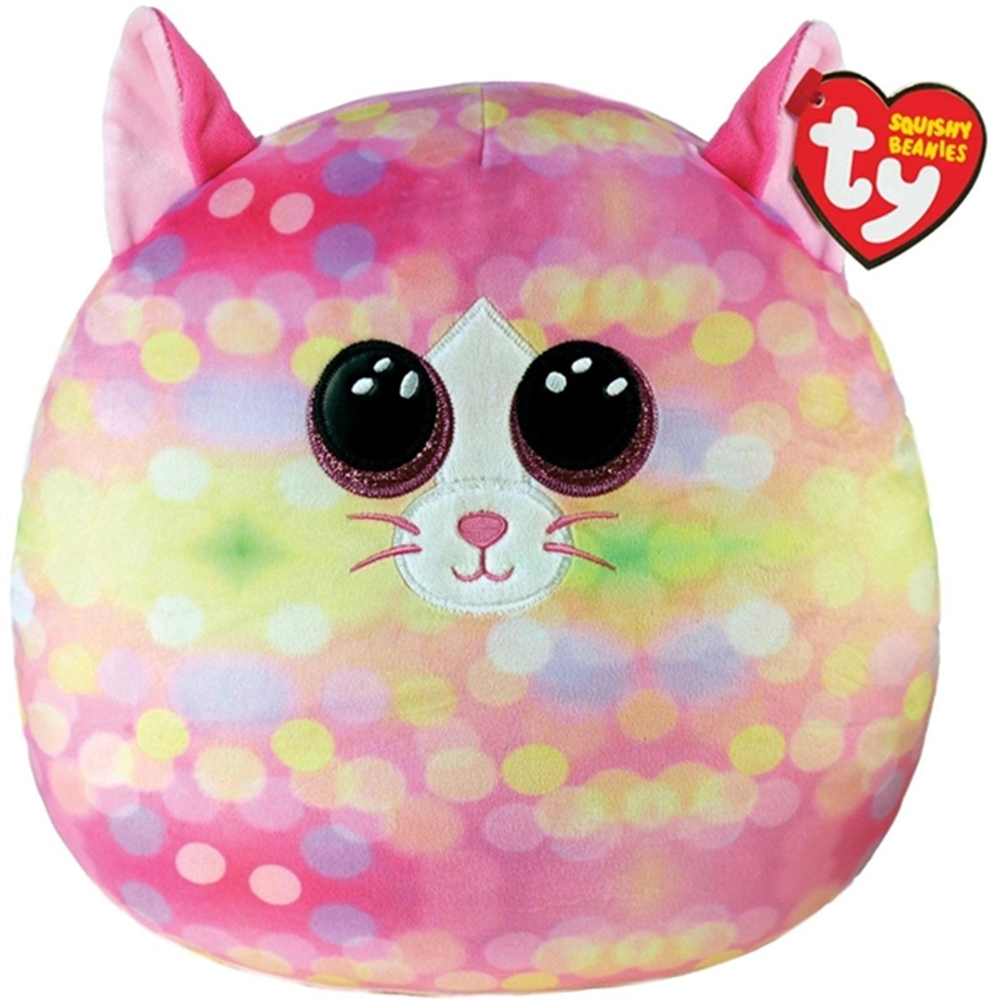 TY Squishy Beanies Sonny - Pink Pattern Kat Squish 25cm