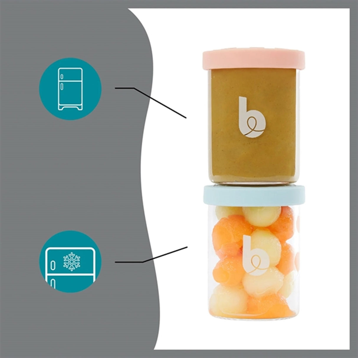 Babymoov ISY Glasbøtter - 6x 250ml + 3x 120ml