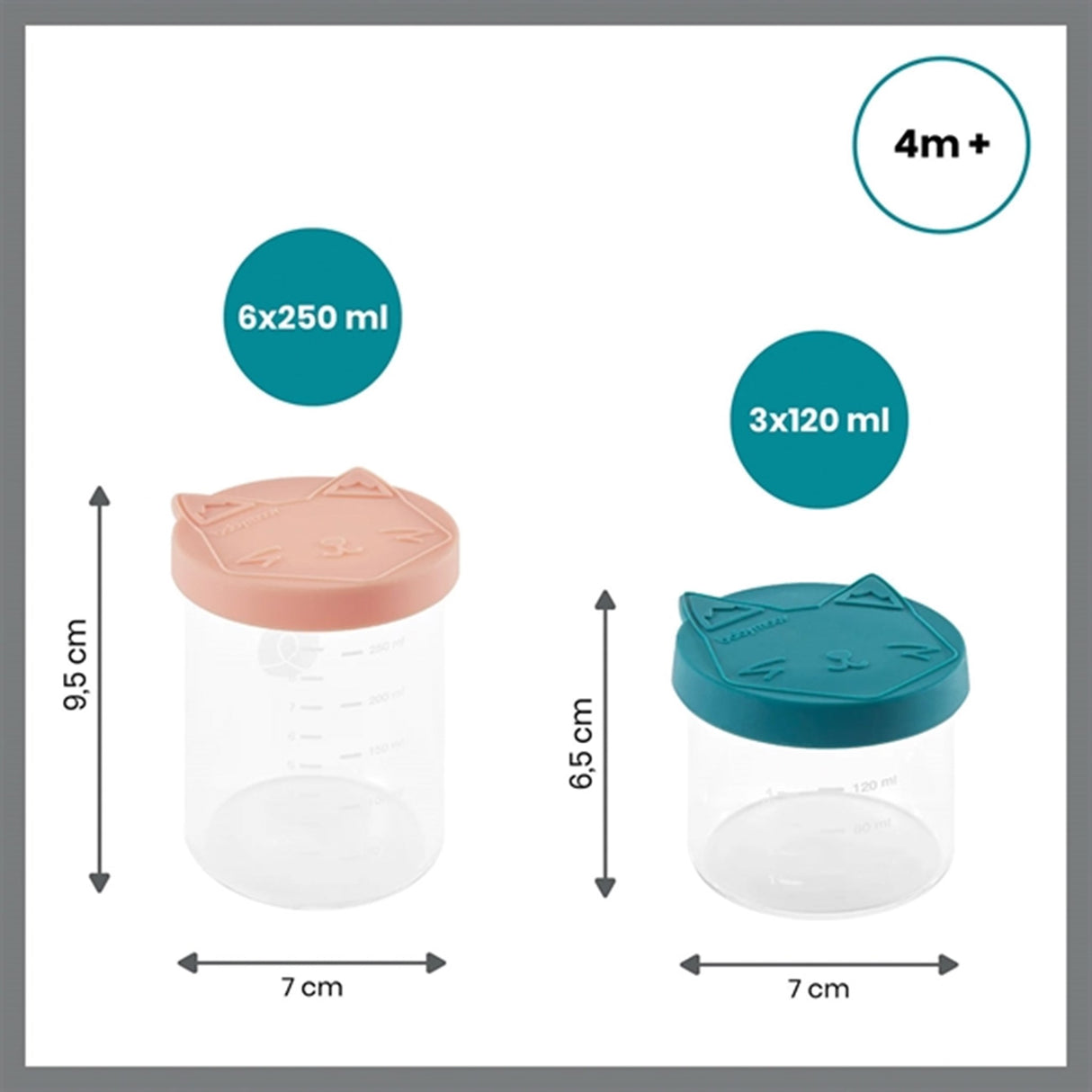 Babymoov ISY Glasbøtter - 6x 250ml + 3x 120ml