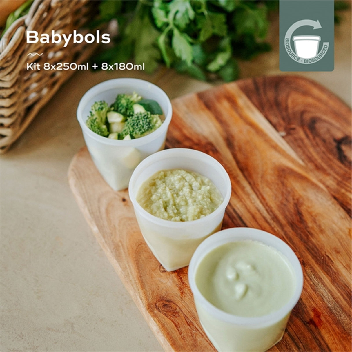 Babymoov ECO Madbøtter - 8x 250ml + 8x 180ml