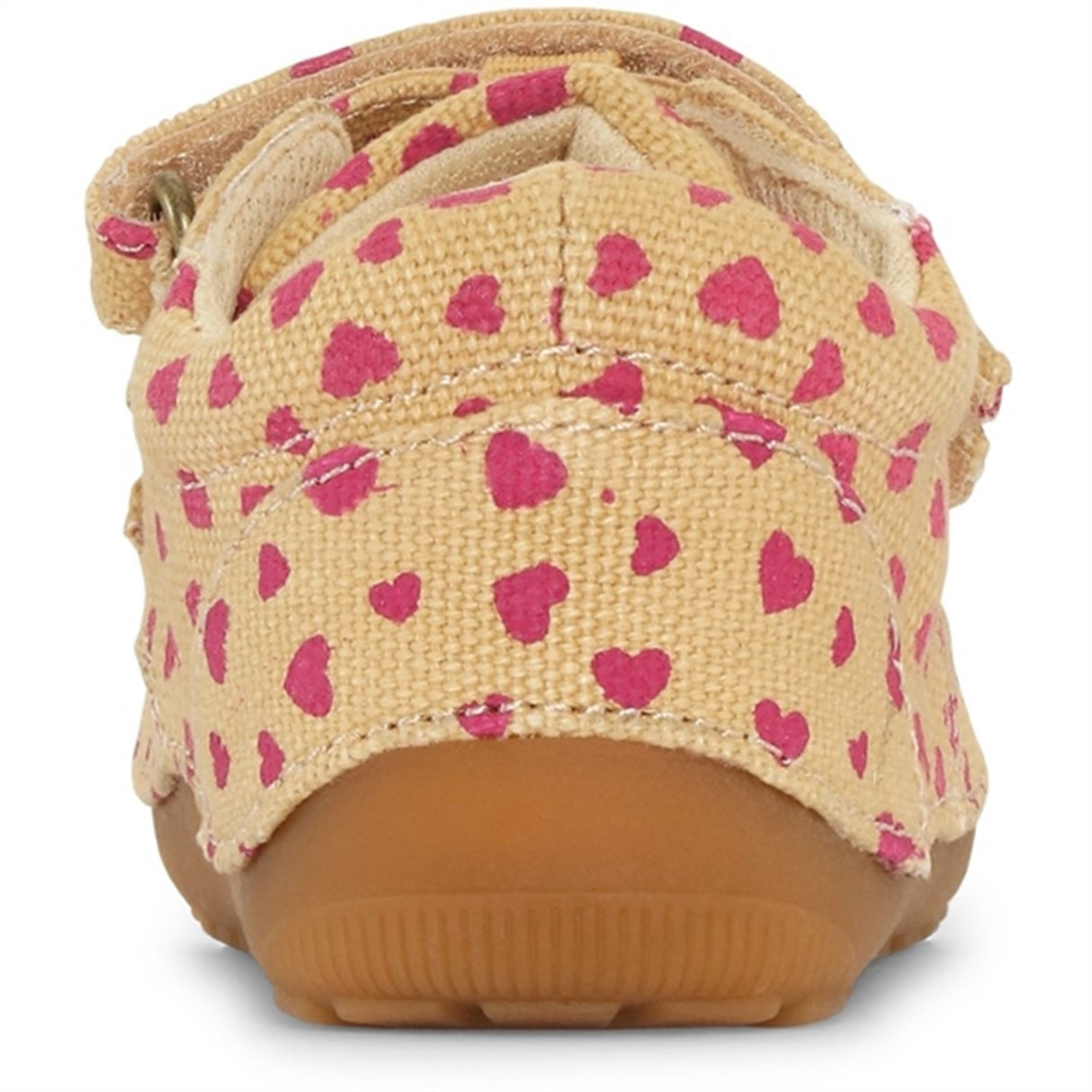 Bundgaard Begyndersko Petit Strap Canvas Beige Hearts