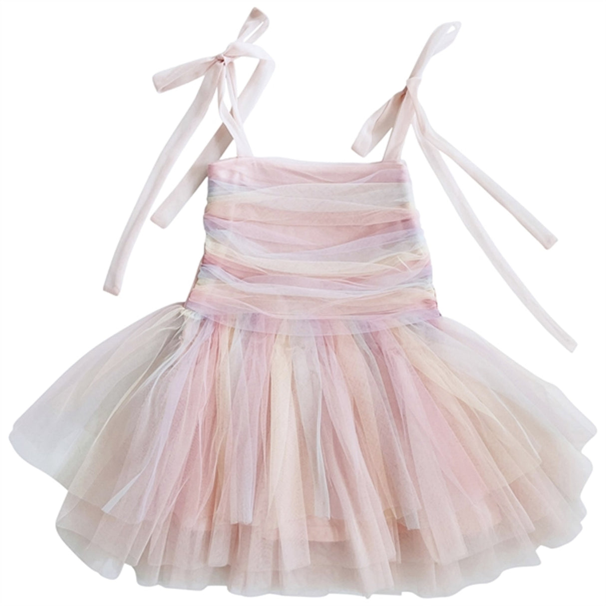 Dolly by Le Petit Tom Unicorn Rainbow Ballerina Tulle Tutu Kjole Rainbow Pastel