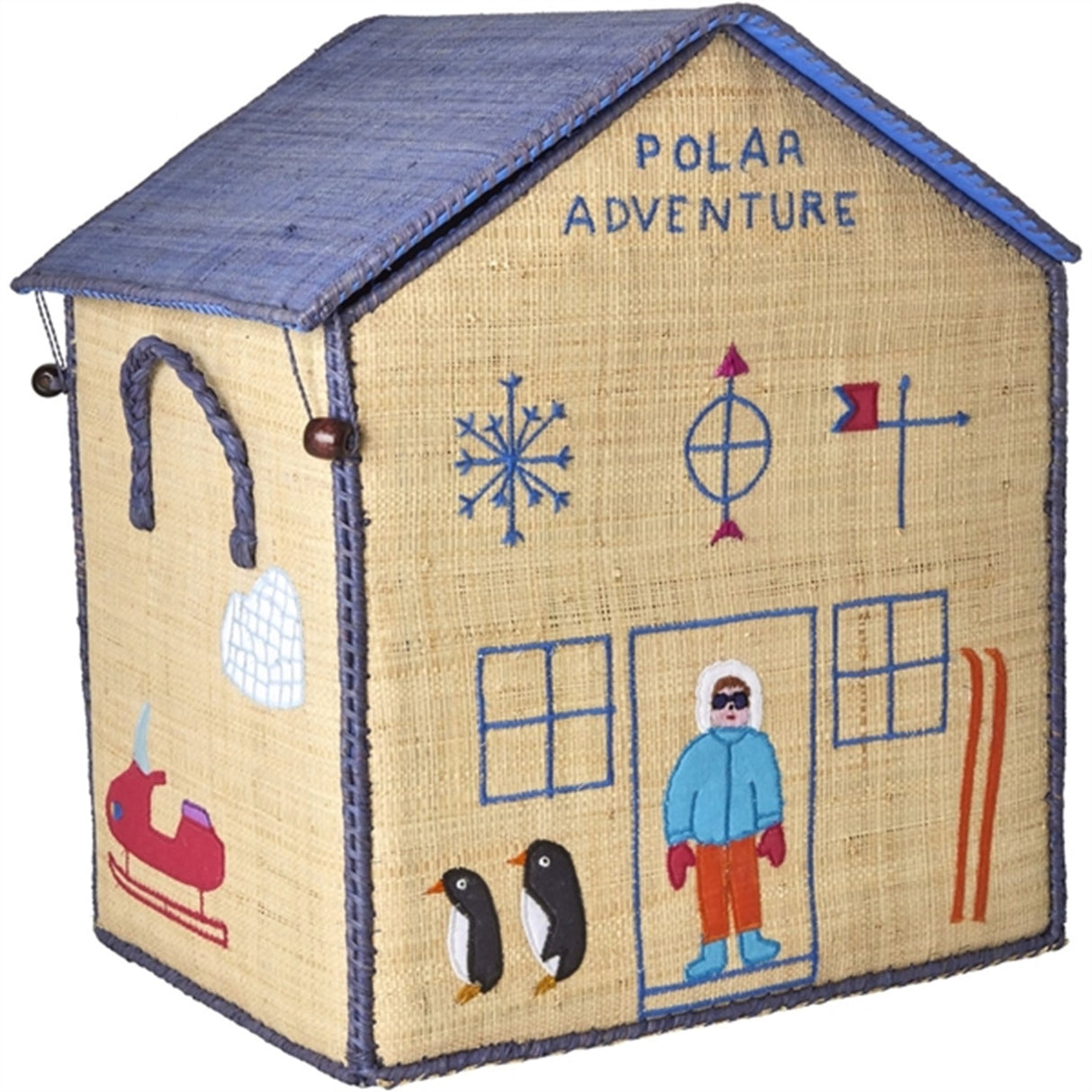 RICE Adventure Theme Raffia Kurvehus til Opbevaring 3-pak