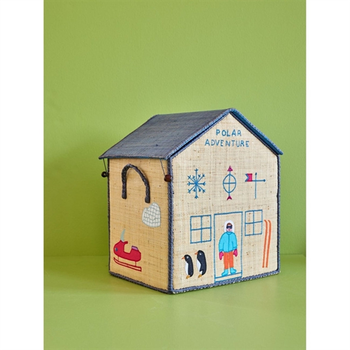 RICE Adventure Theme Raffia Kurvehus til Opbevaring 3-pak