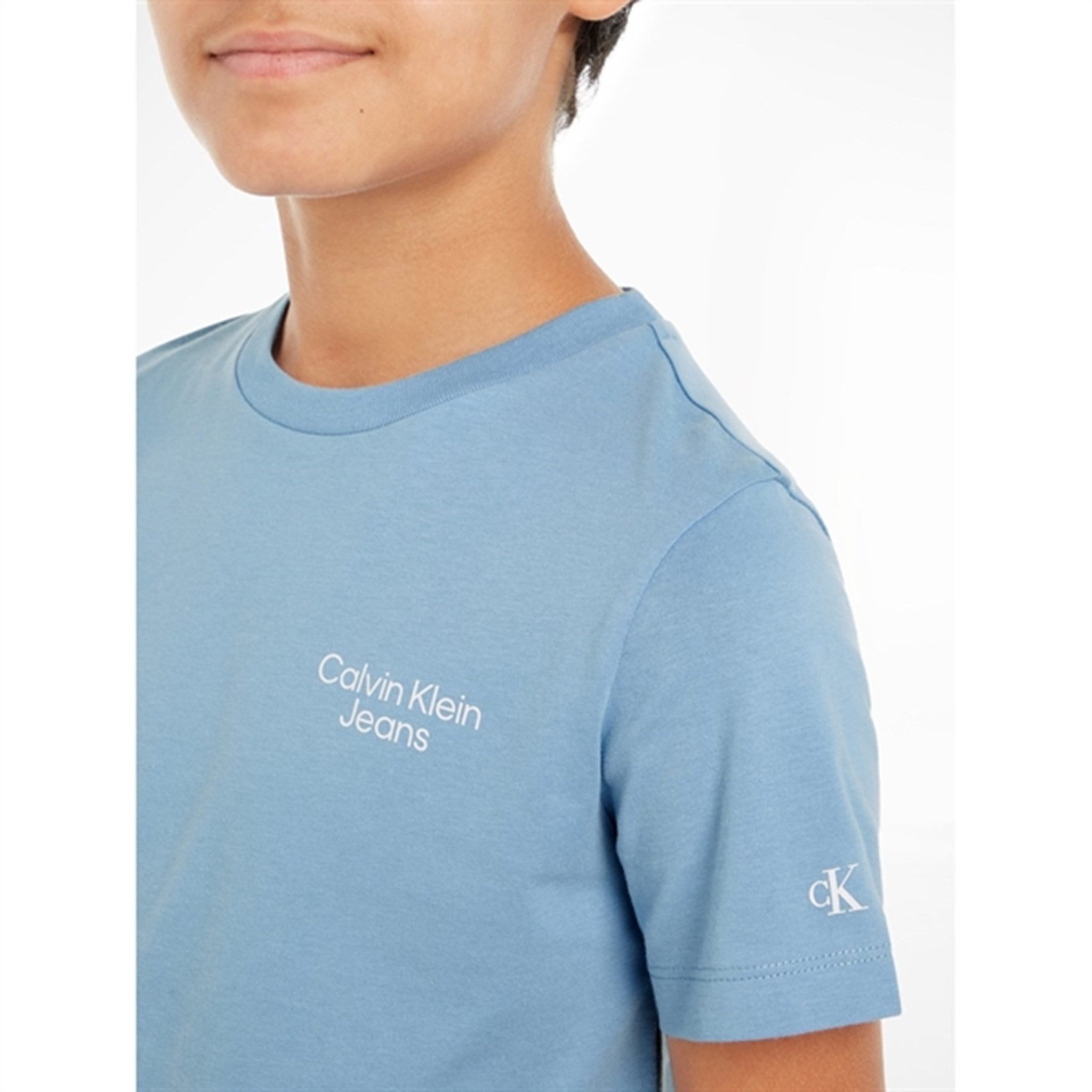 Calvin Klein CKJ Stack Logo T-Shirt Dusk Blue 3