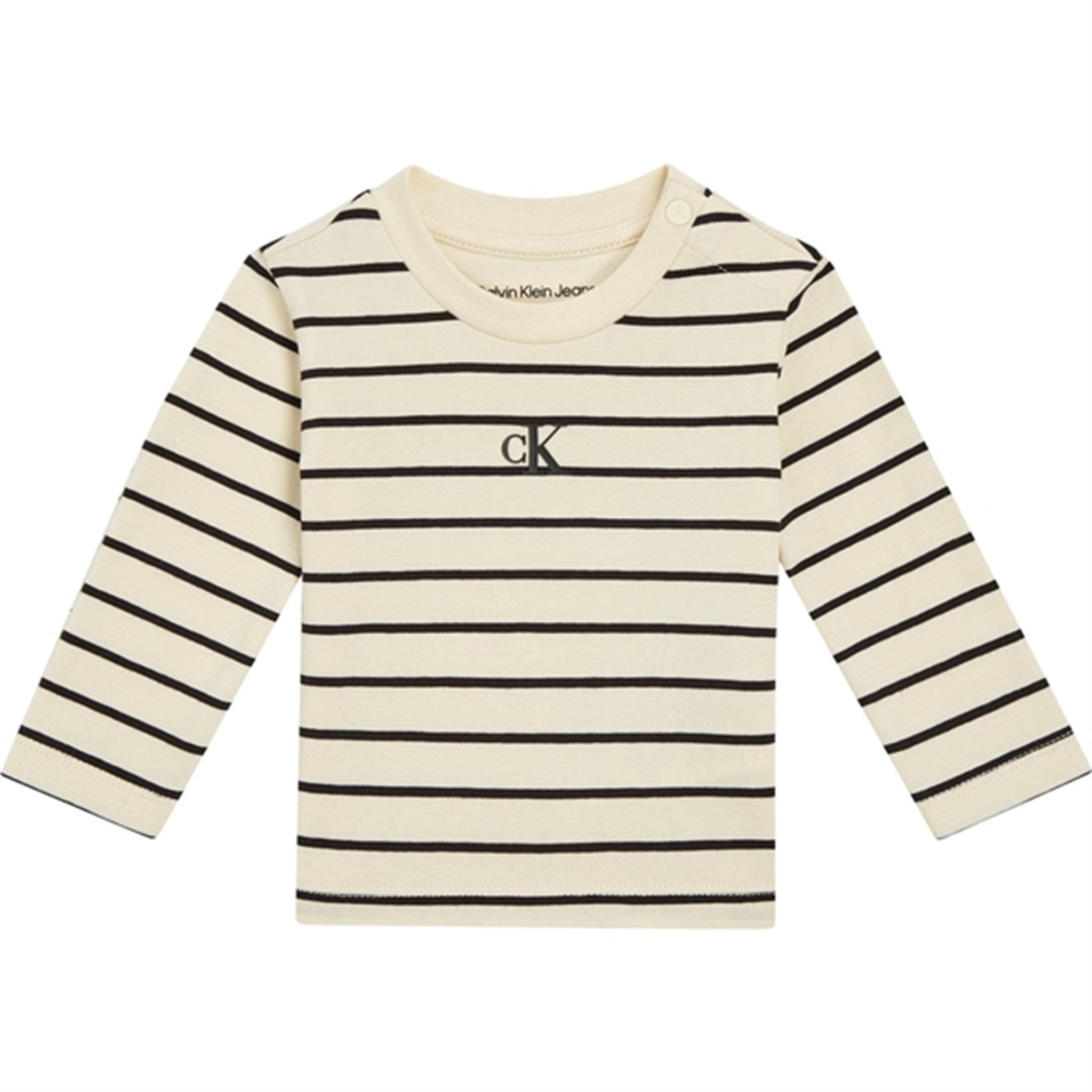 Calvin Klein Striped Ls T-Shirt Black/ Vanilla Stripe