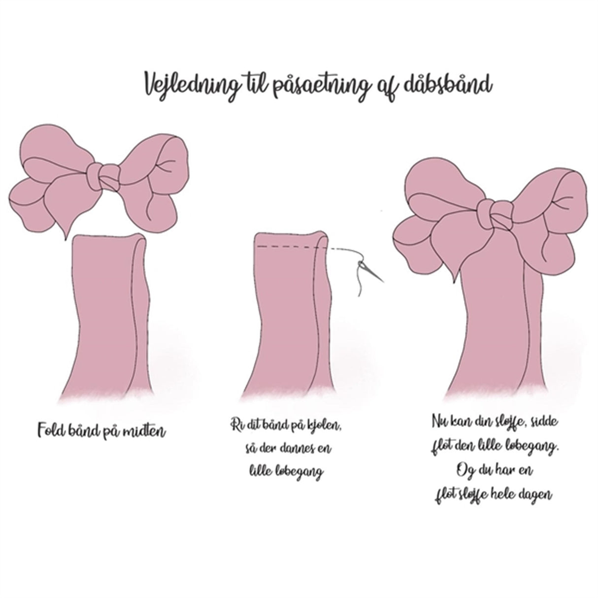 Bow's by Stær Dåbsbånd Satin m. Dobbelt Sløjfe Golden Brown