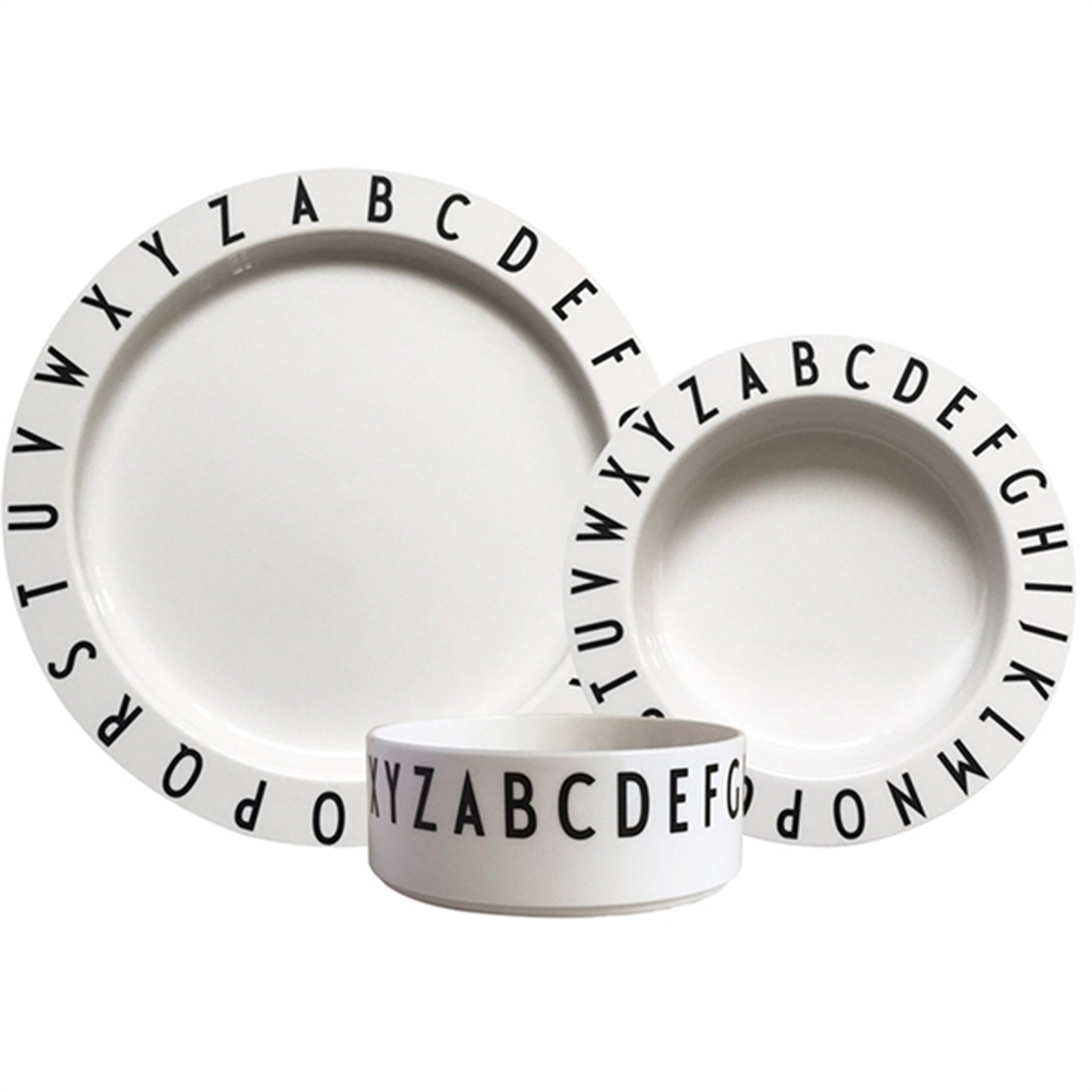 Design Letters Tritan White Eat & Learn Plate Set