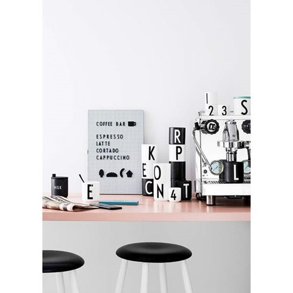 Design Letters Food Icons for Messageboard White