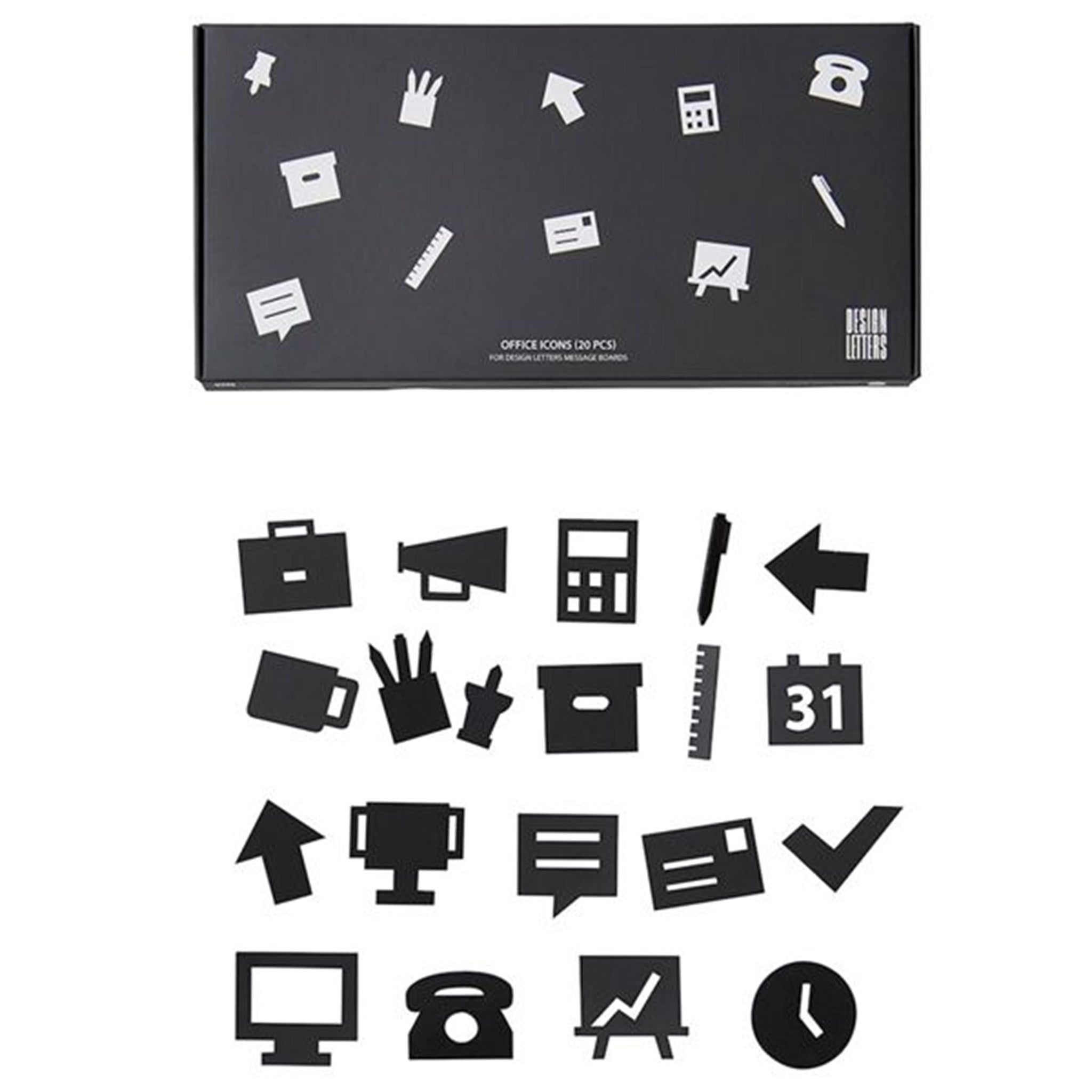 Design Letters Office Icons for Messageboard Black
