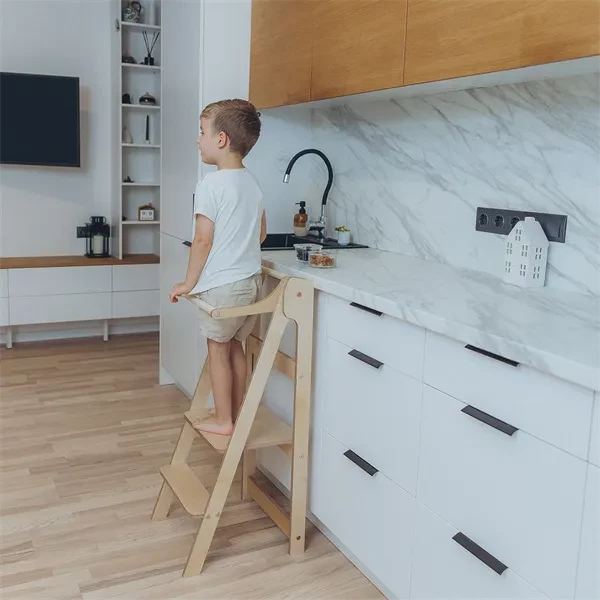 Duck Woodworks Foldbart Læringstårn Natural