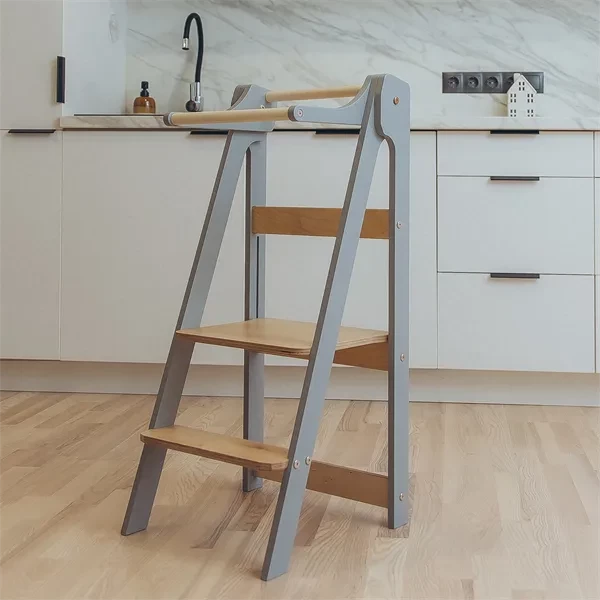 Duck Woodworks Foldbart Læringstårn Grey